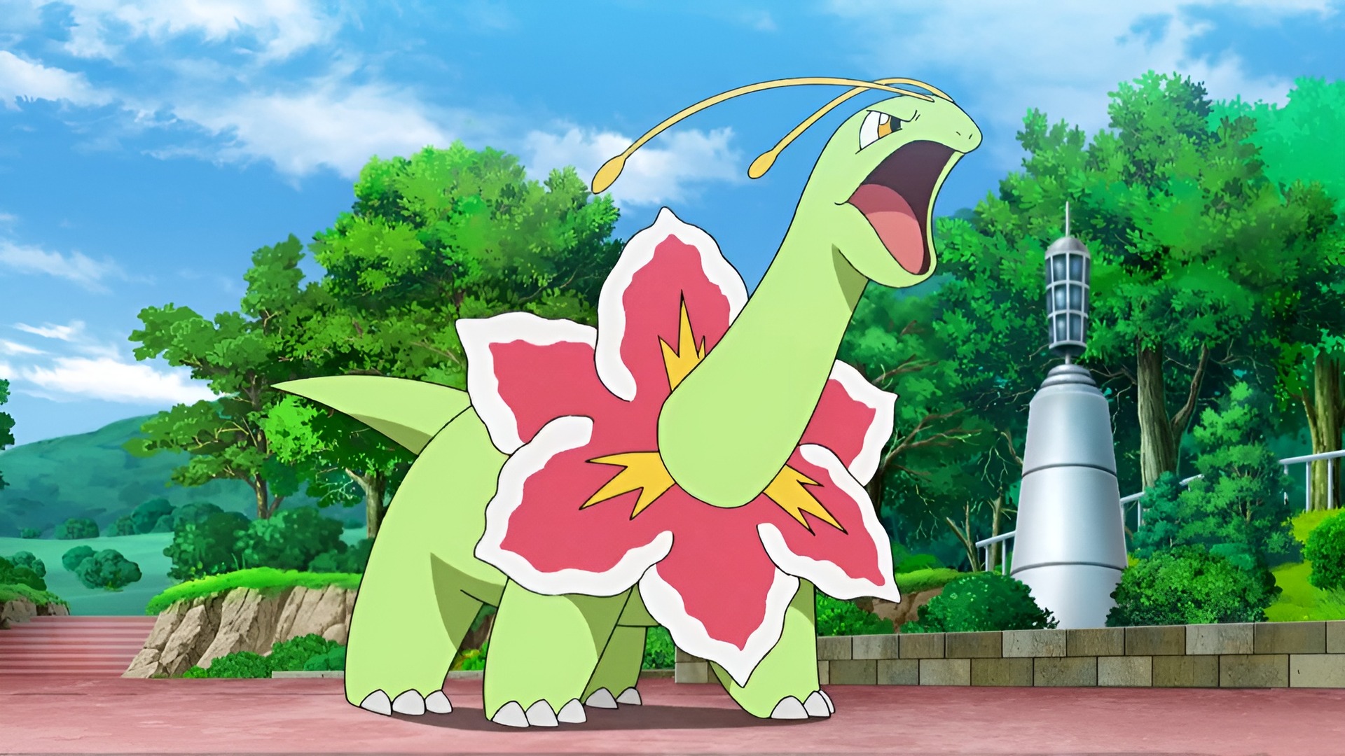 Meganium in the anime (Image via TPC)