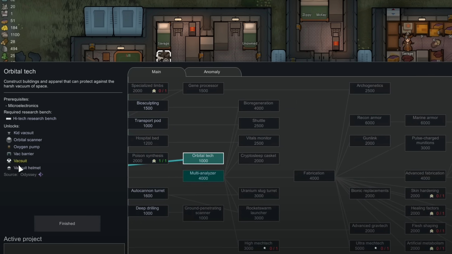 Orbital Tech research will unlock Vacsuit crafting