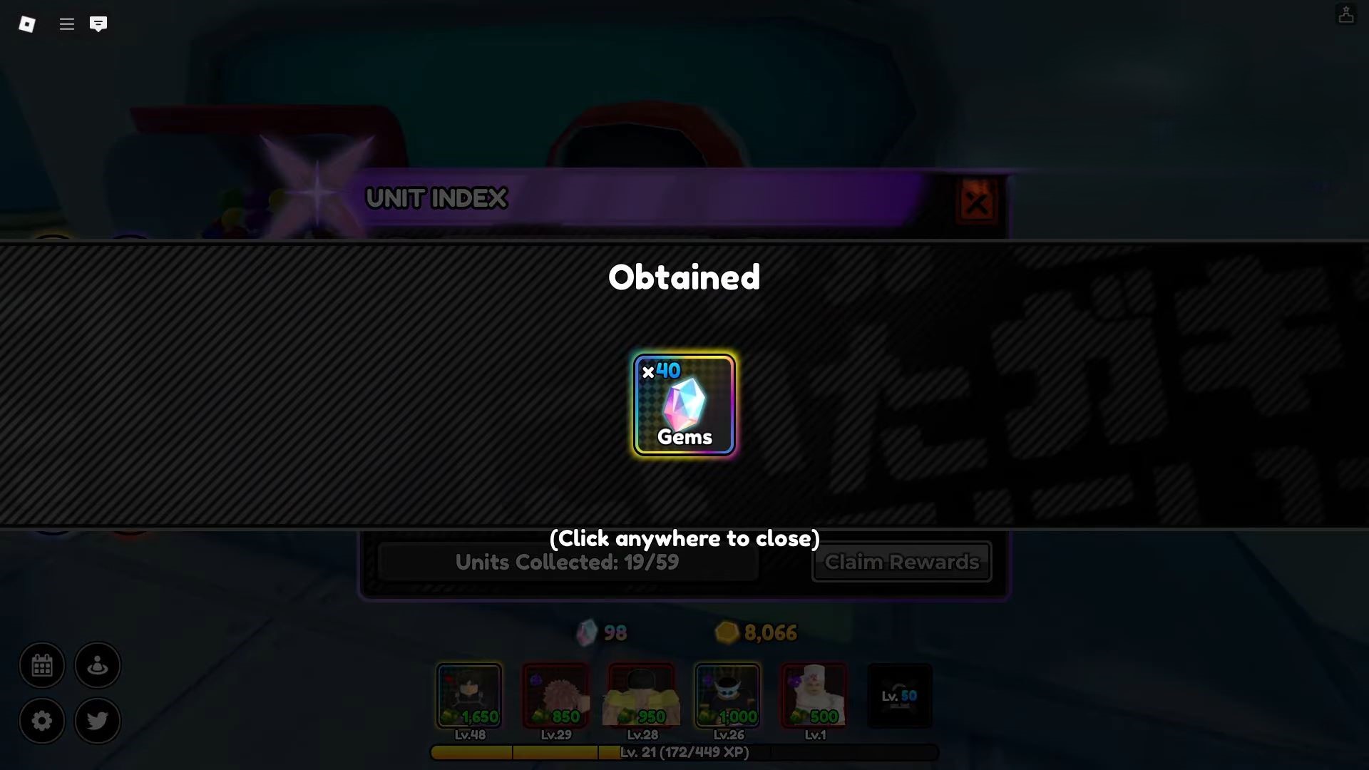 Redeem from Units Index (Image via Roblox)