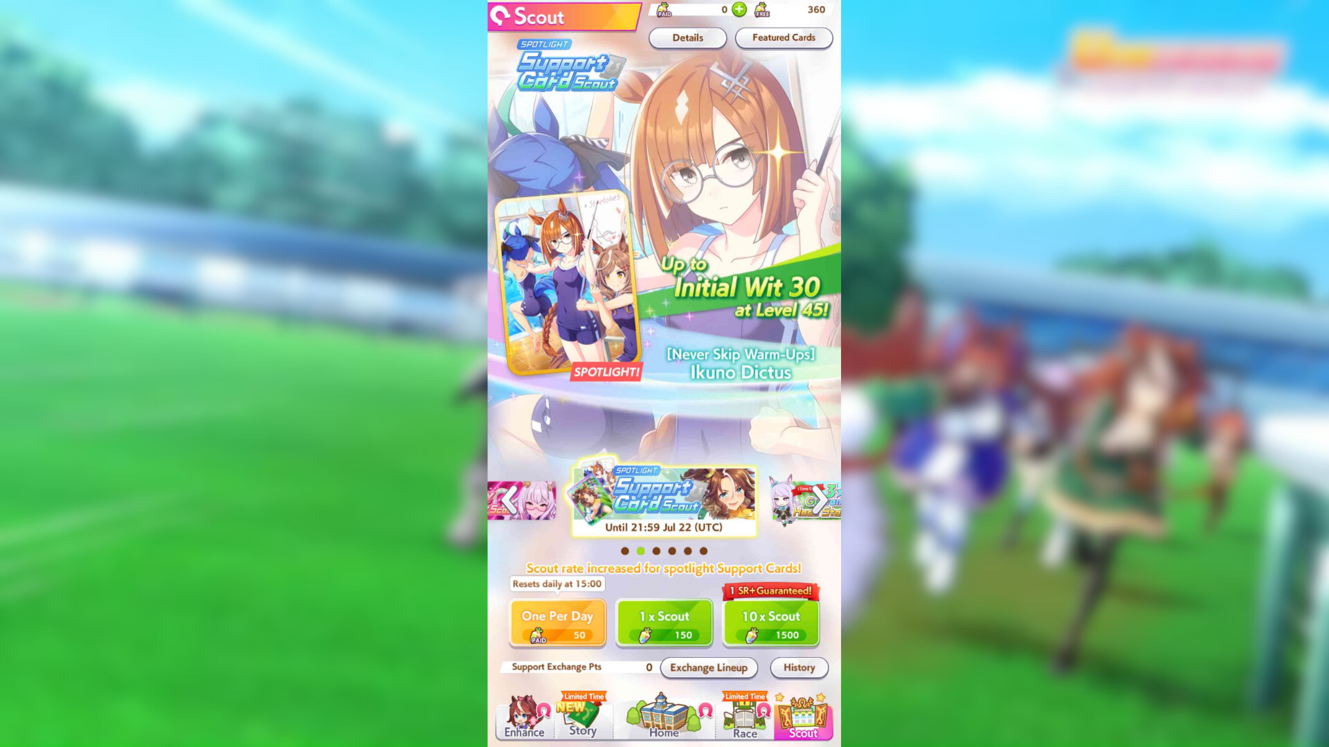 Scout Maintenance rewards in Umamusume Pretty Derby (Image via Cygames Inc.)