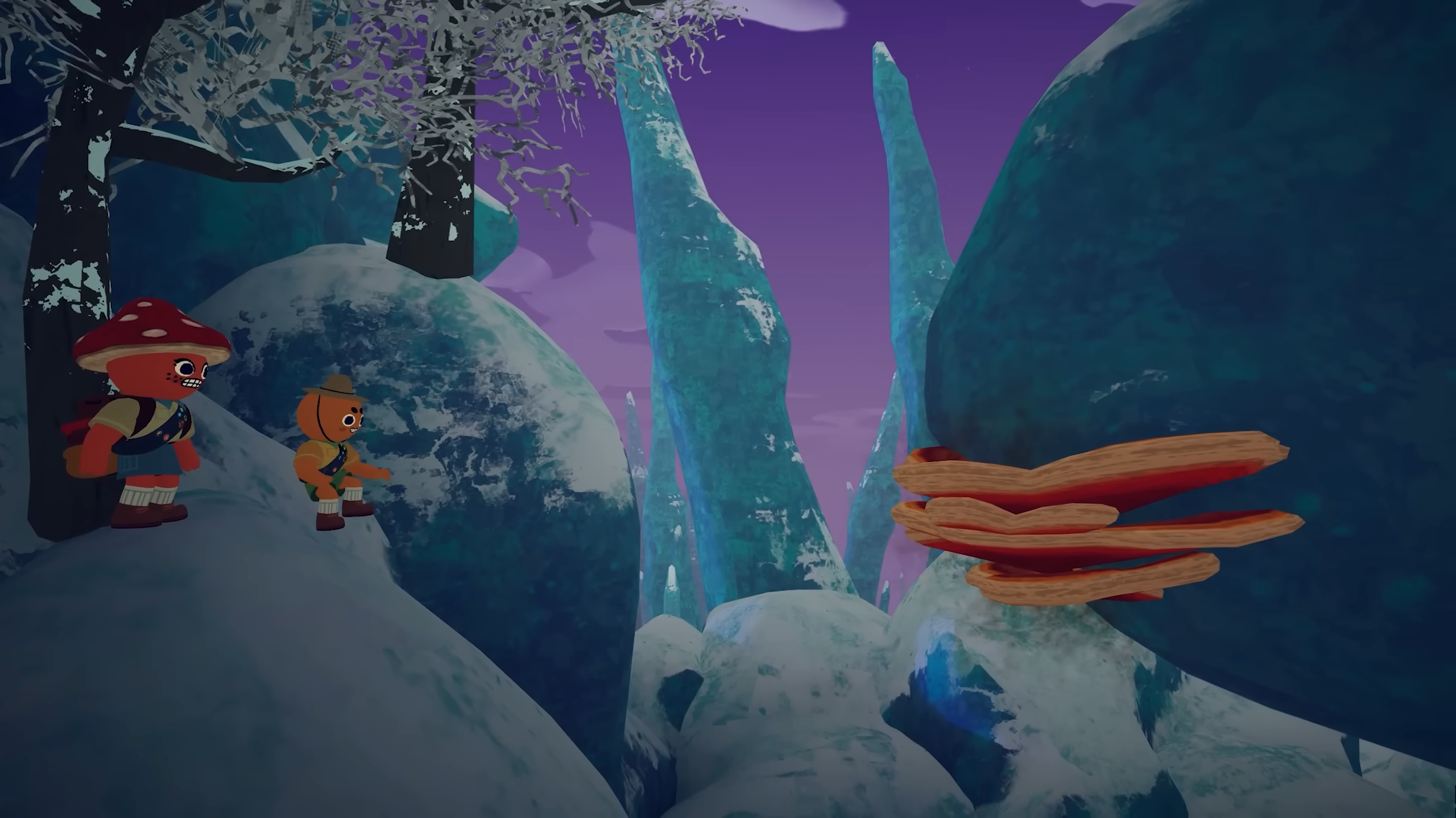 Use items like shelf shrooms to help your climb (Image via Landfall Games)