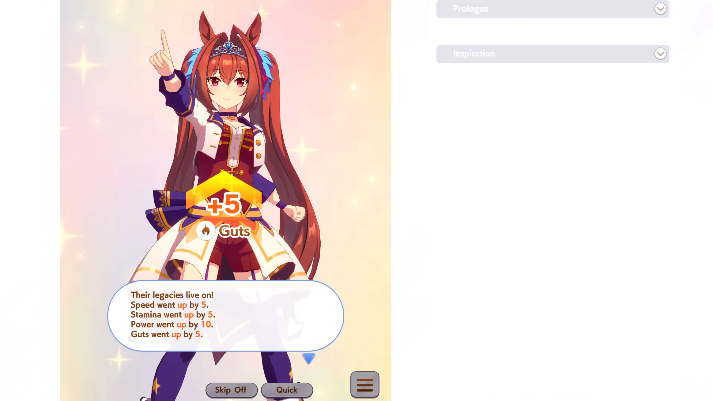 Increase guts stats for long-distanced sprinters (Image via Cygames)