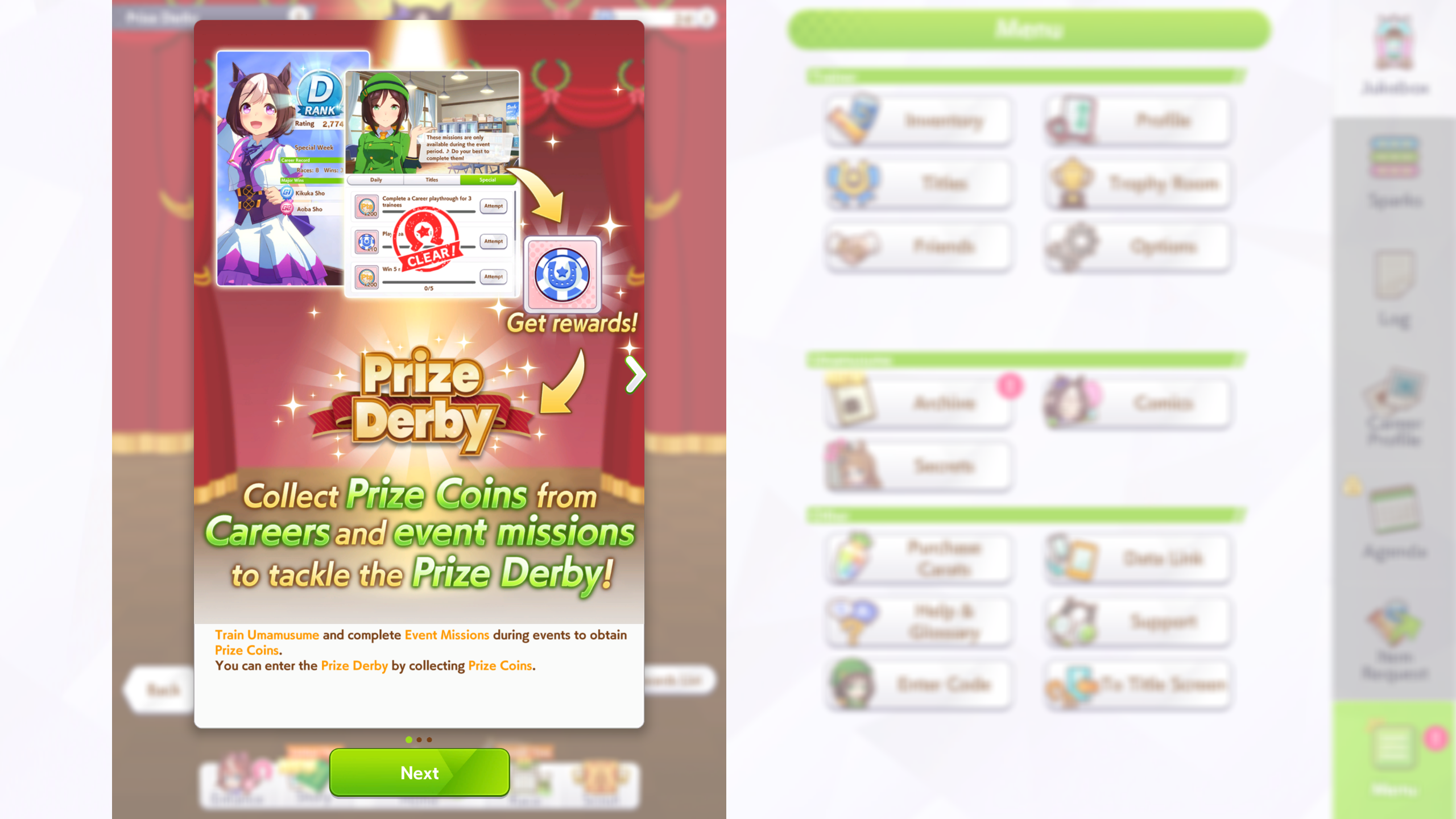 Earn Prize Coins to earn rewards during this event (Image via Cygames | Deltia's Gaming)