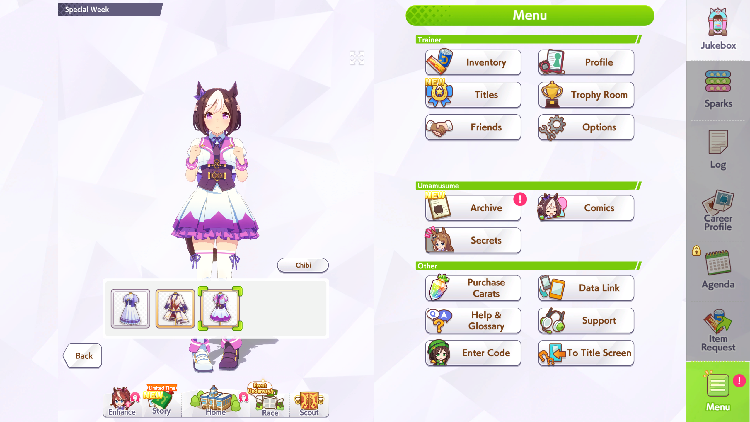 Equip Signature Racewear in Umamusume Pretty Derby (Image via Cygames | Deltia's Gaming)