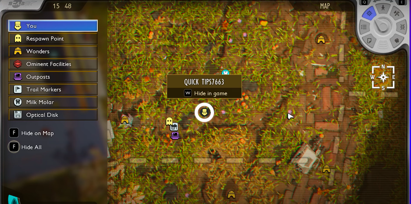 Zoom the map to look for the purple spots (Image via Xbox Game Studios | Quick Tips/YouTube)