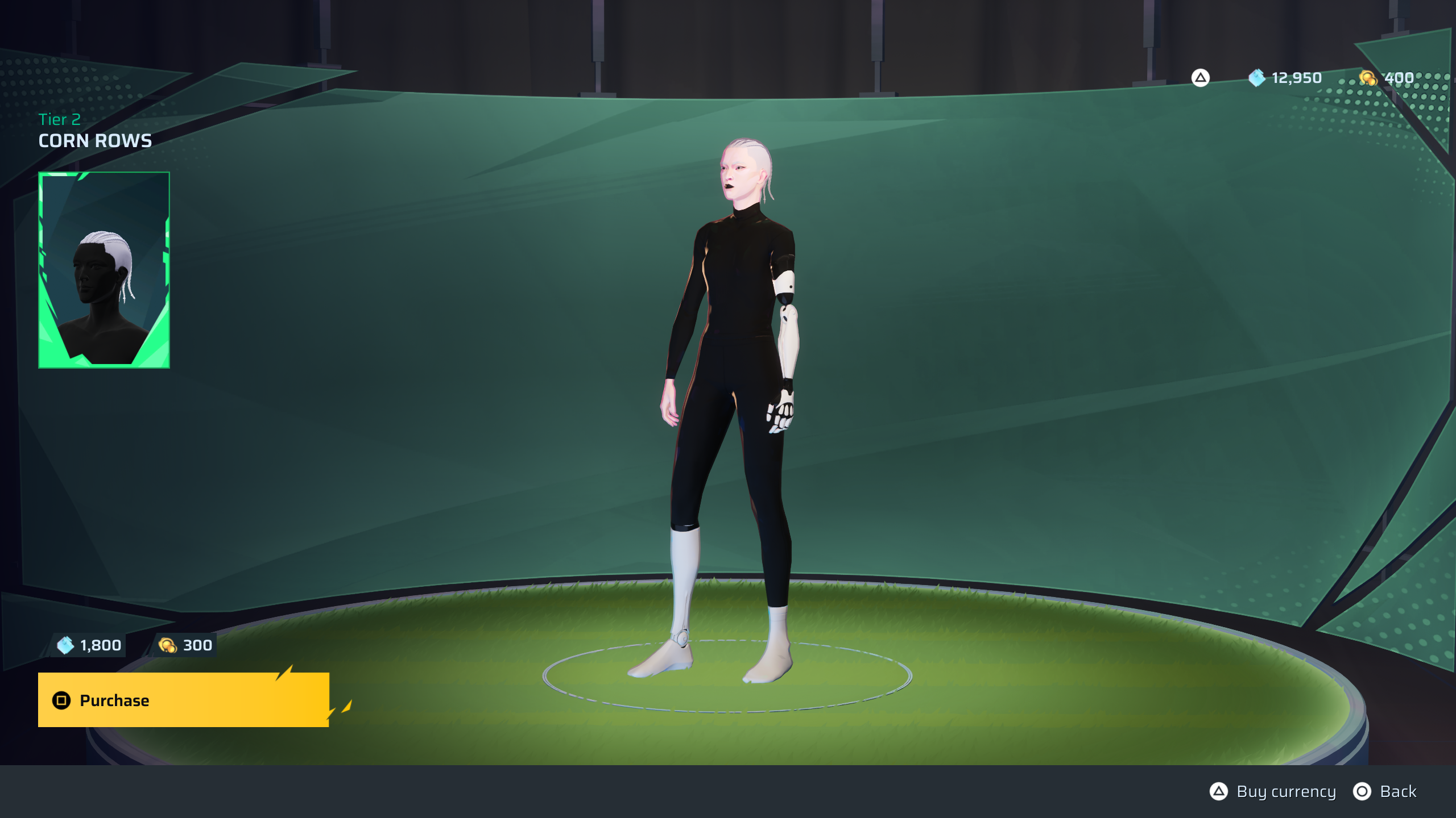 Corn Rows Haircut in Rematch (Image via Sloclap | Deltia's Gaming)