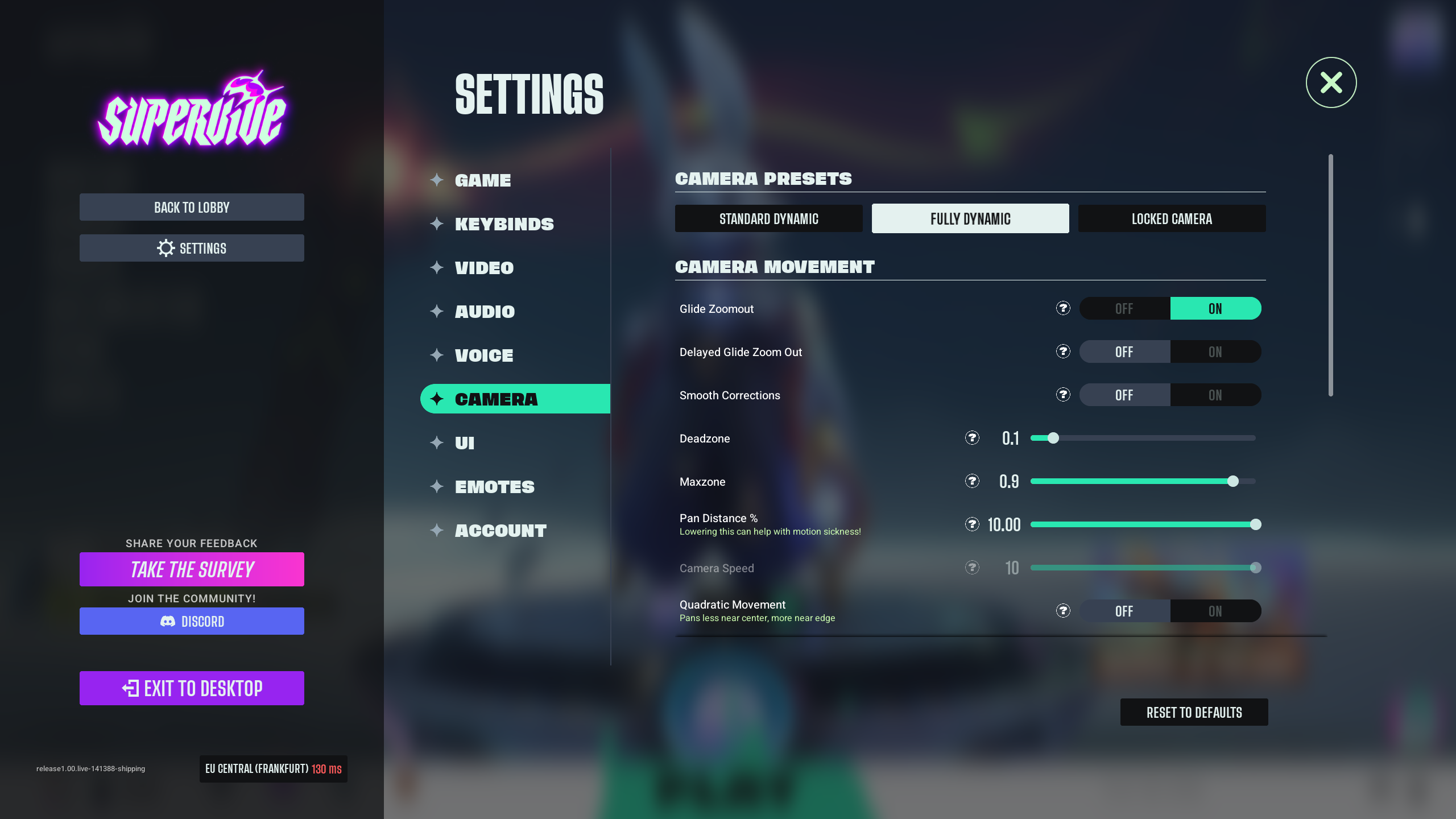 Fully Dynamic Camera Preset (Image via Theorycraft Games | Deltia's Gaming)
