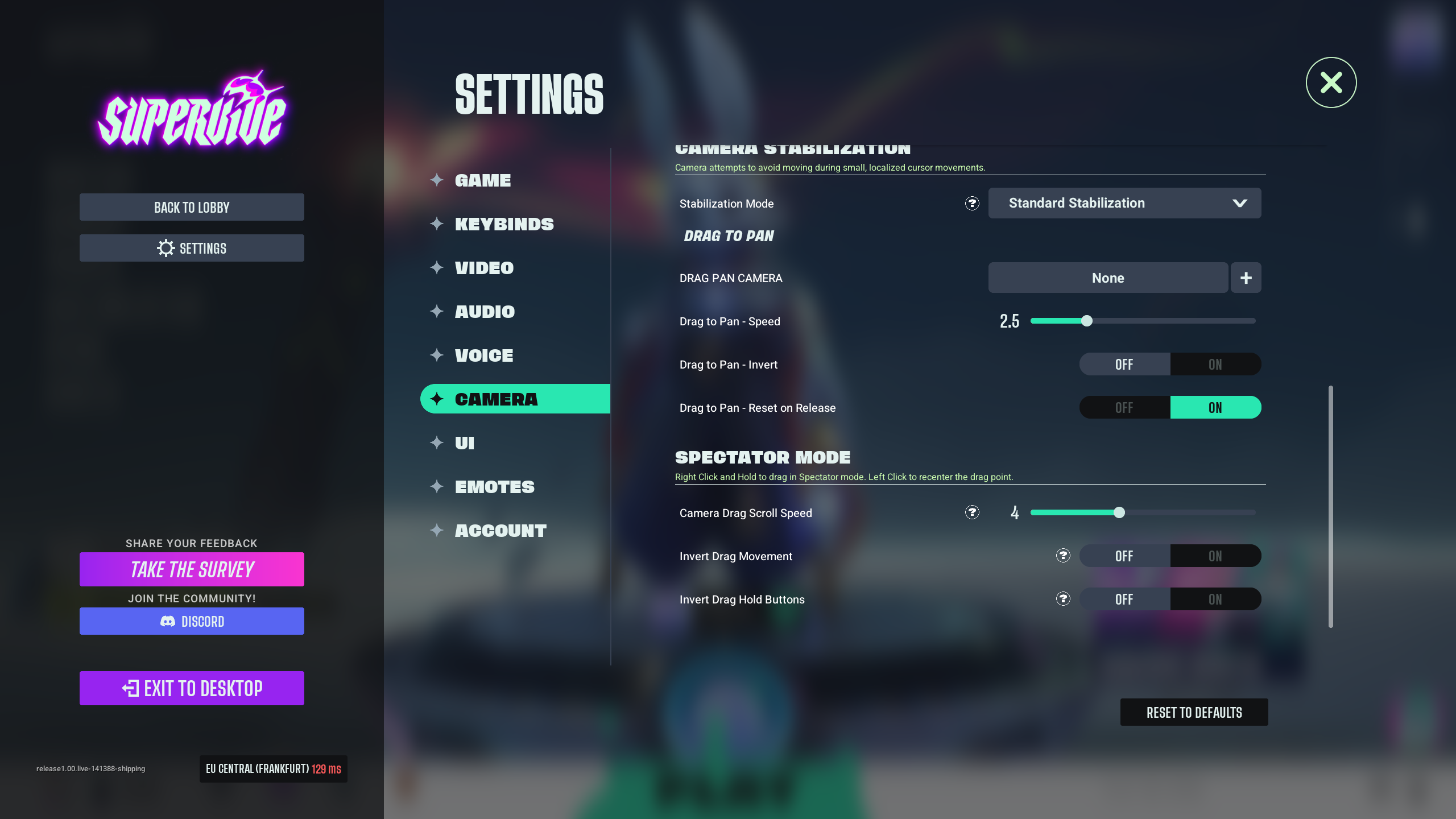 Standard Dynamic Camera Preset page 2 (Image via Theorycraft Games | Deltia's Gaming)