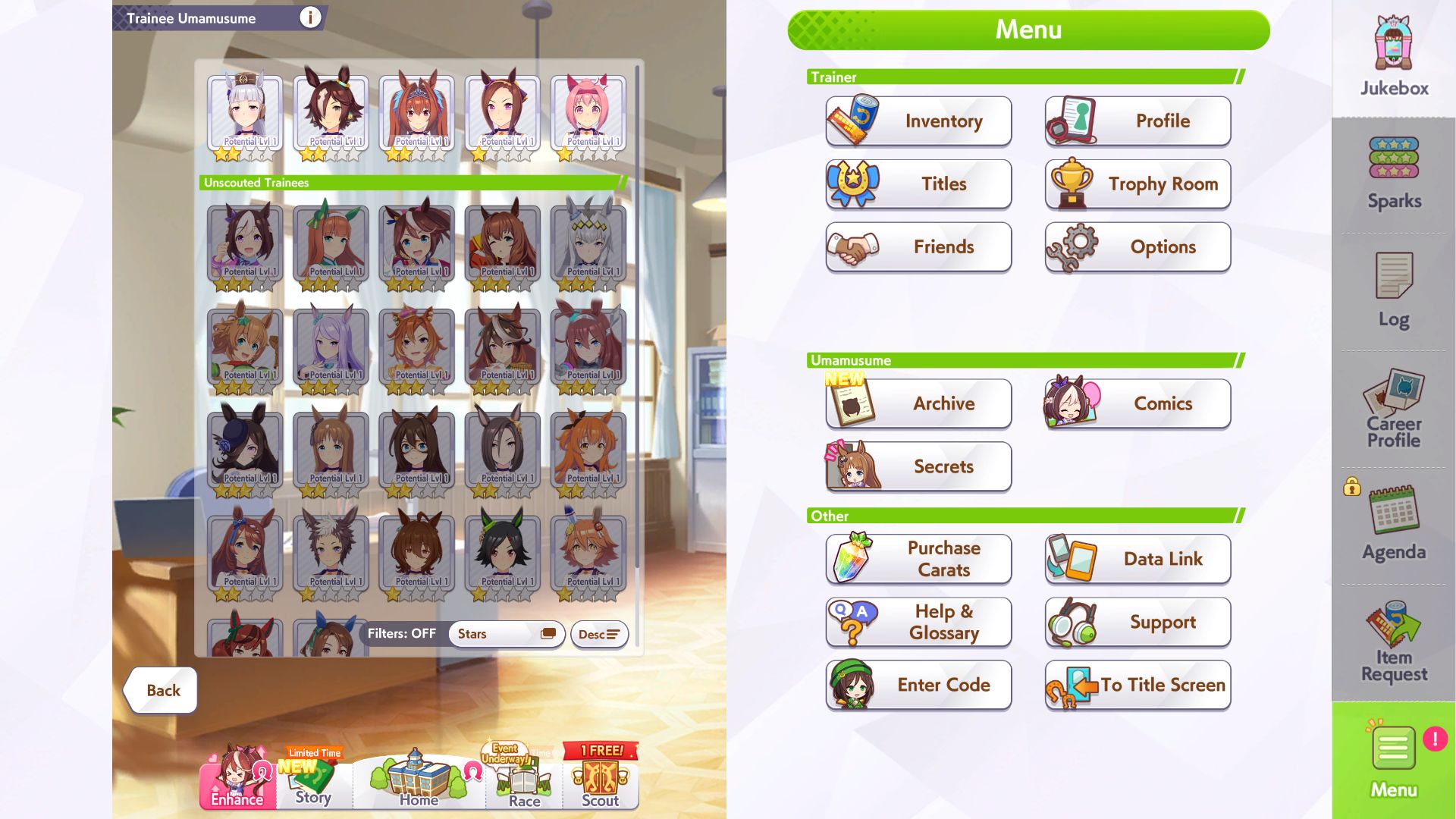 Character selection