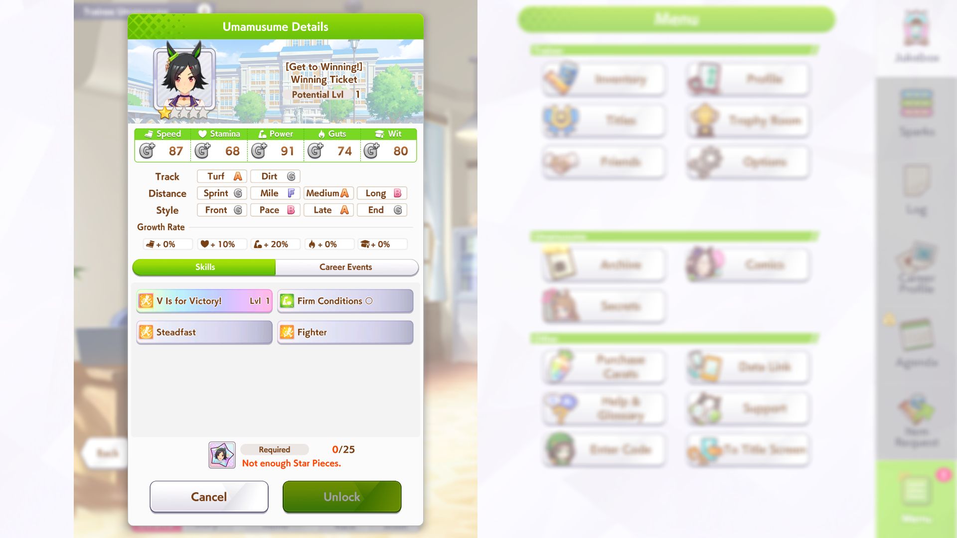 Winning TicketStats in Umamusume Pretty Derby