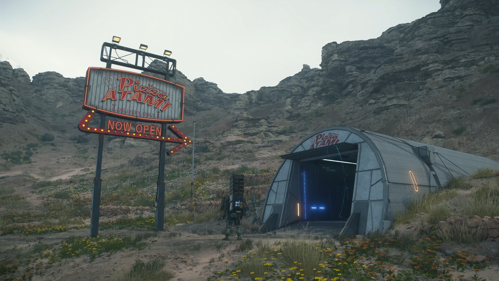 Pizza Chef's Base in Death Stranding 2 (Source: Kojima Productions | Deltia's Gaming)