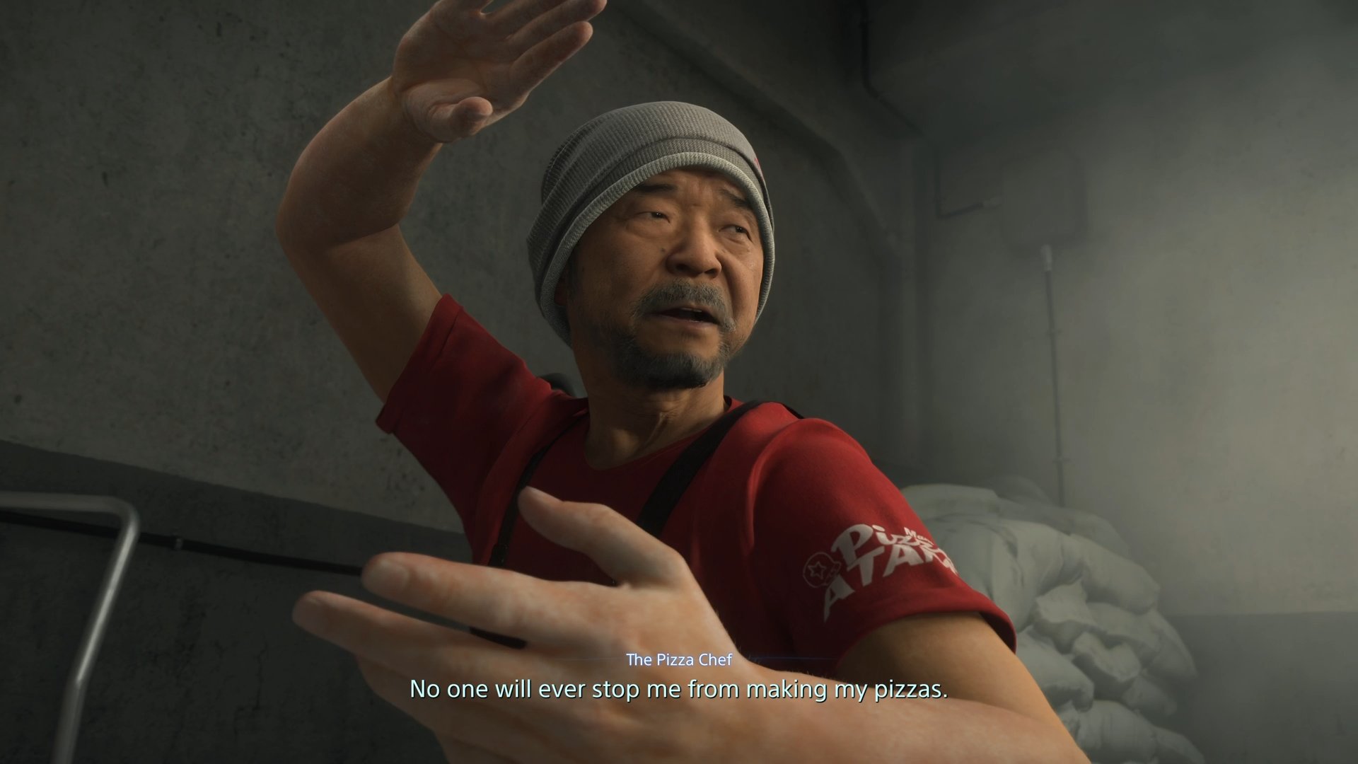 Fighting the real Pizza Chef (Source: Kojima Productions | Deltia's Gaming)