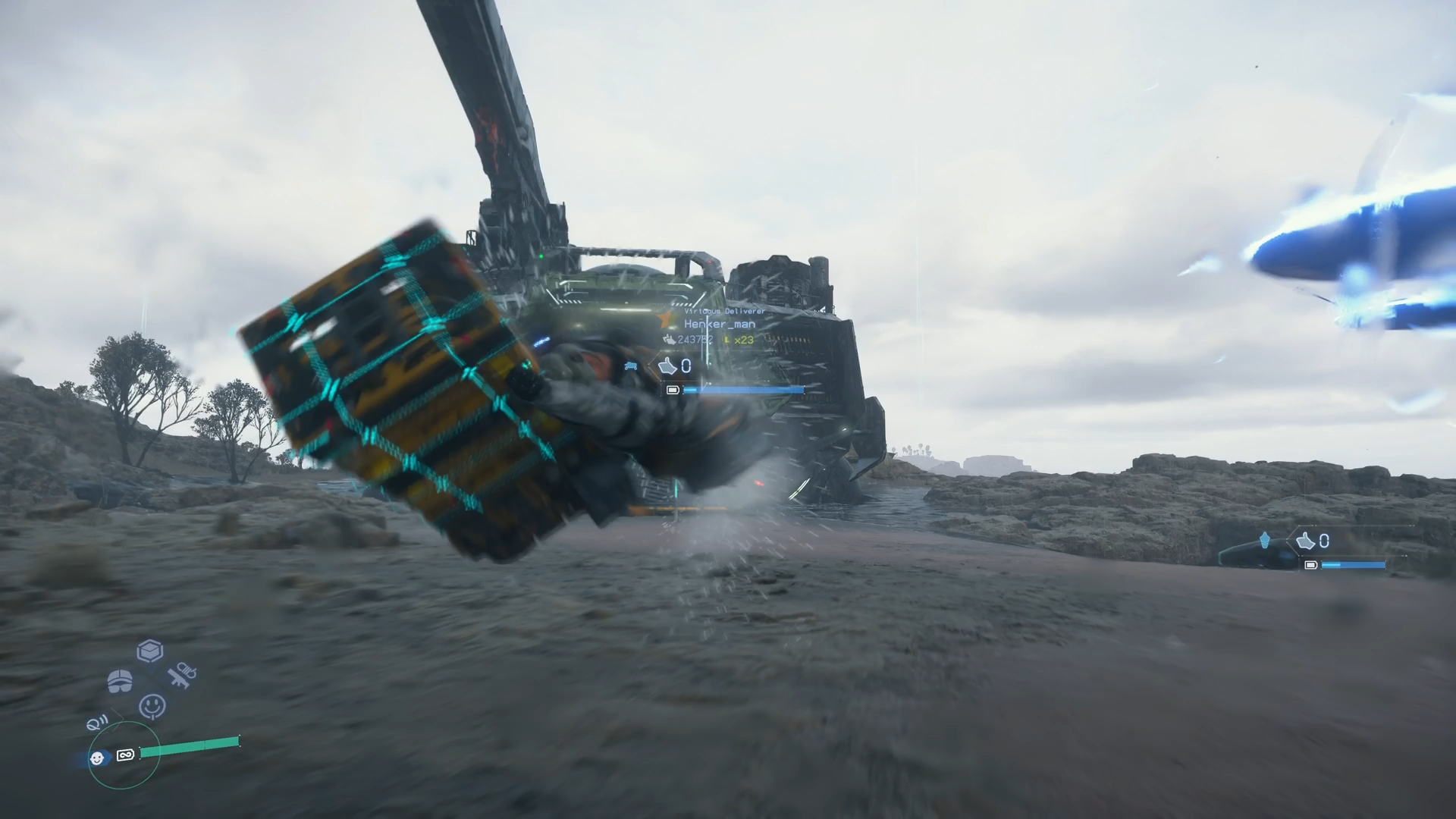 Great Spinning Strike in Death Stranding 2 (Source: Kojima Productions | Deltia's Gaming )