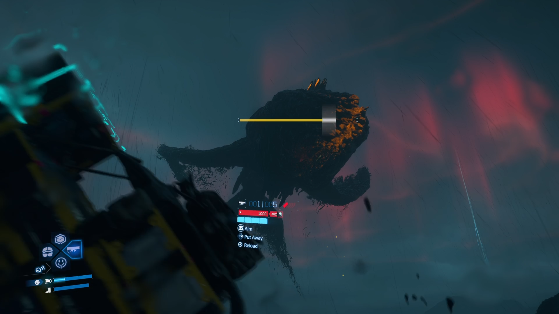 Fighting the Lord of the Tar Lake [Source: Deltias Gaming/Kojima Productions]