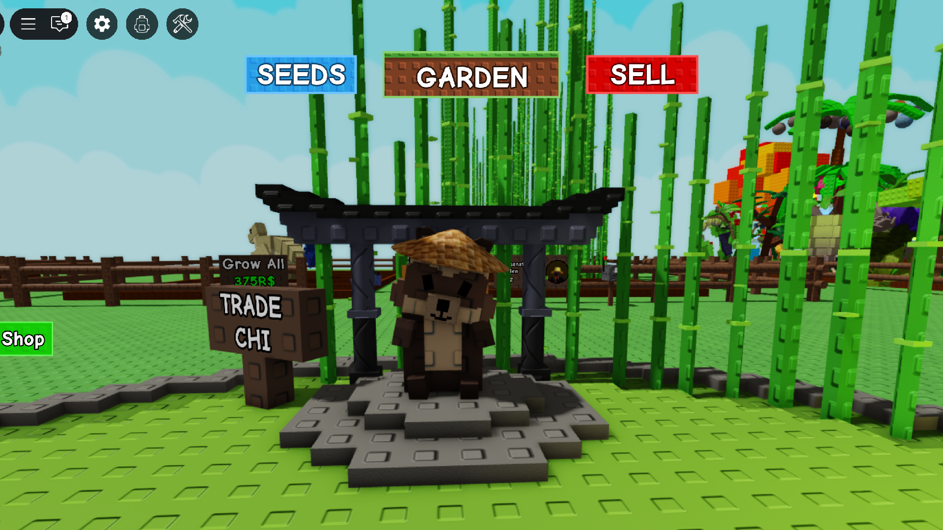 Speak to the Tanuki NPC to access the Zen Shop (Image via Roblox Corporation)