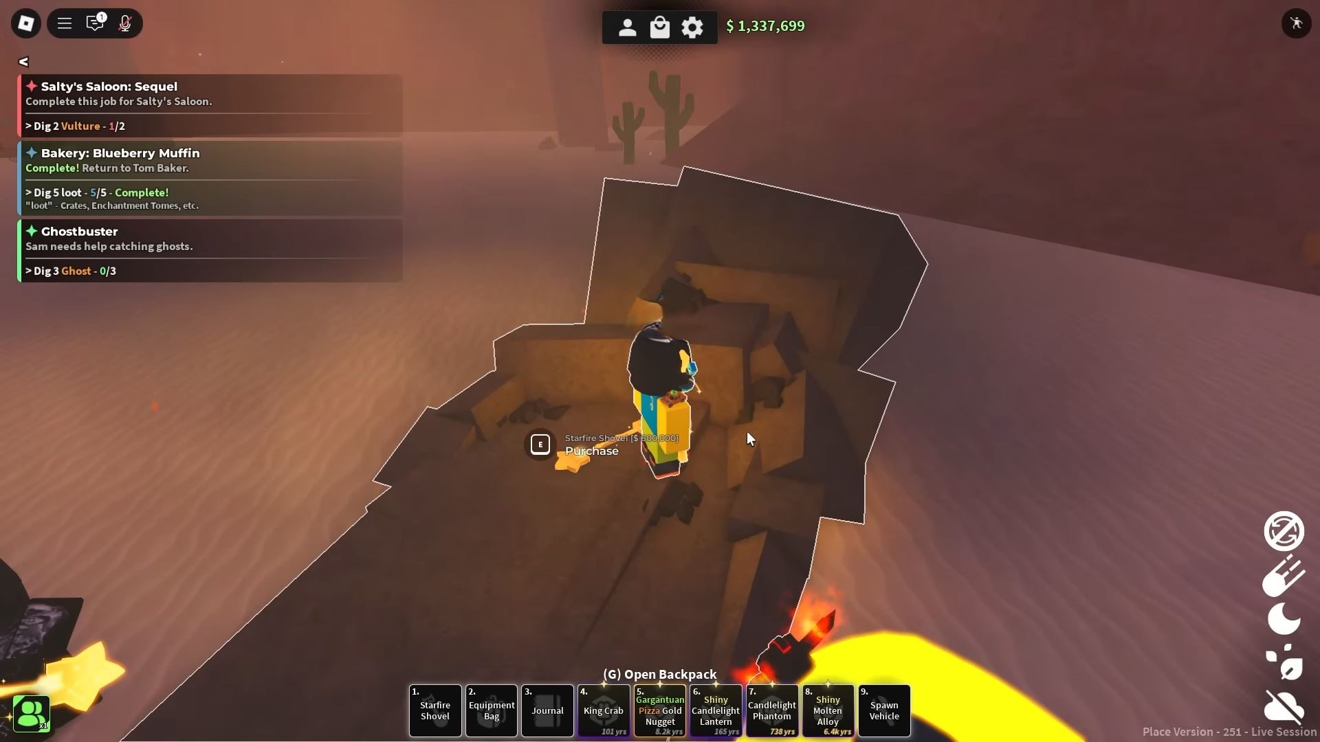 Starfire Shovel (Image via Roblox)
