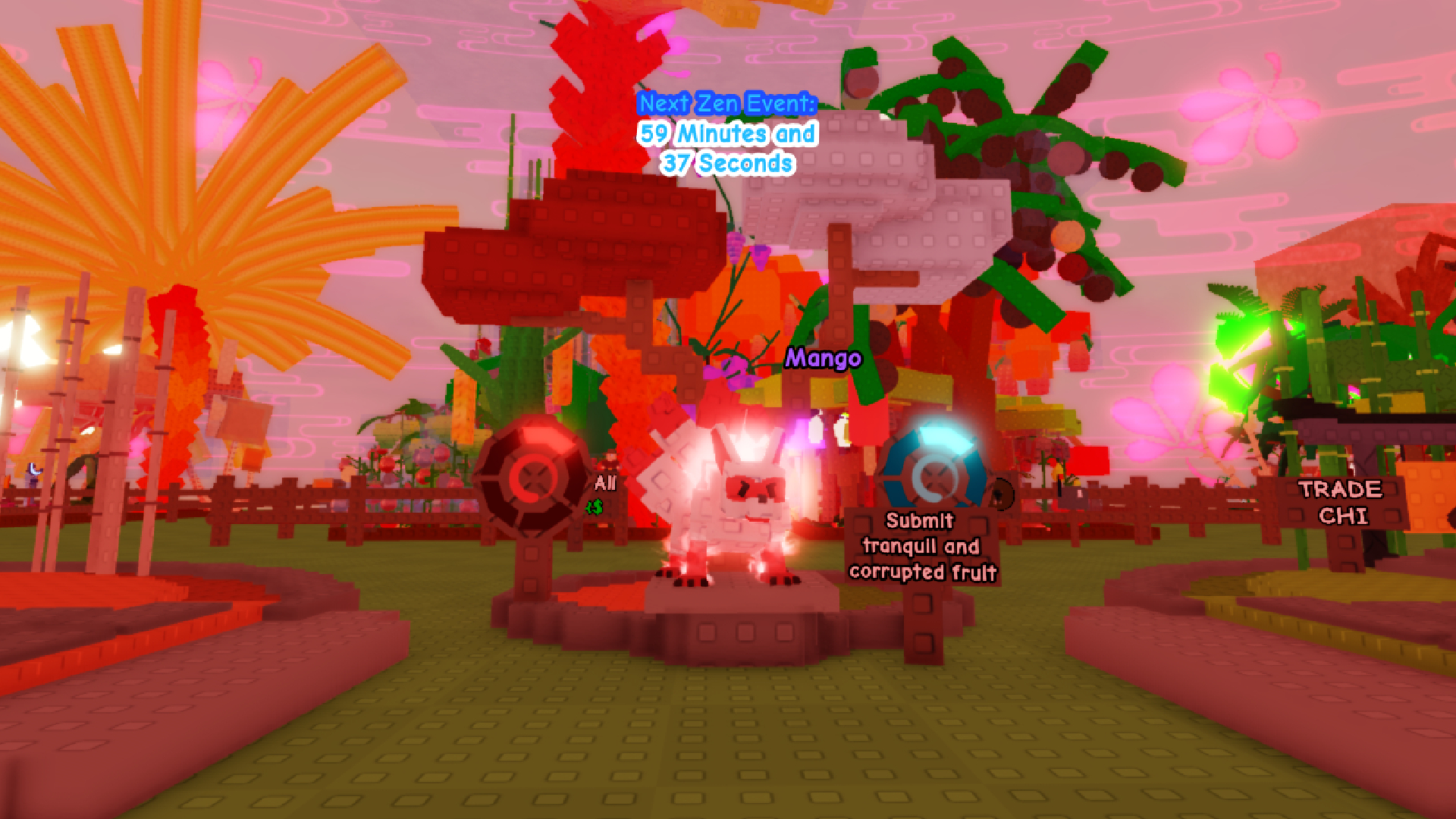 Submit Corrupt and Tranquil Plants to get rewards (Image via Roblox Corporation)