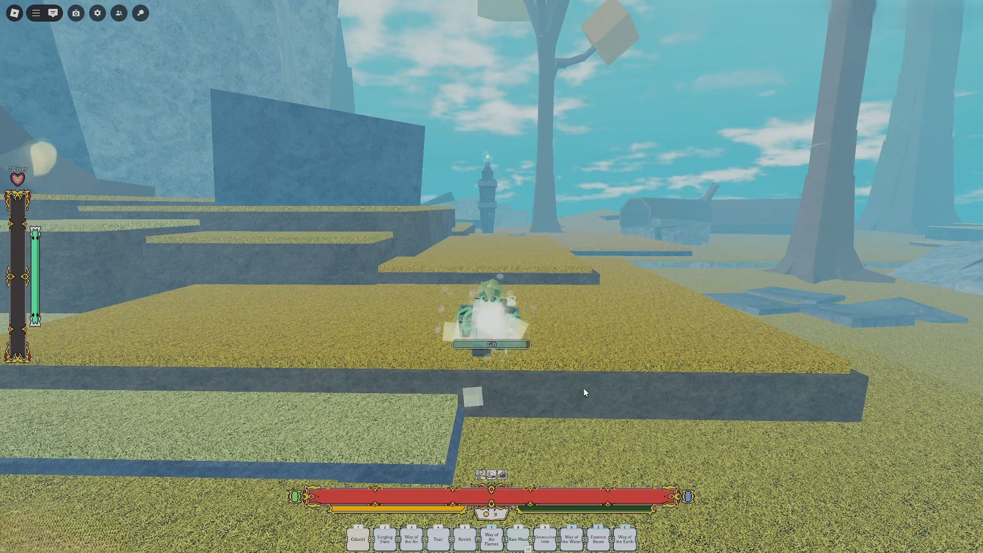 Summoning Gift of Recovery campfire (Image via Roblox)