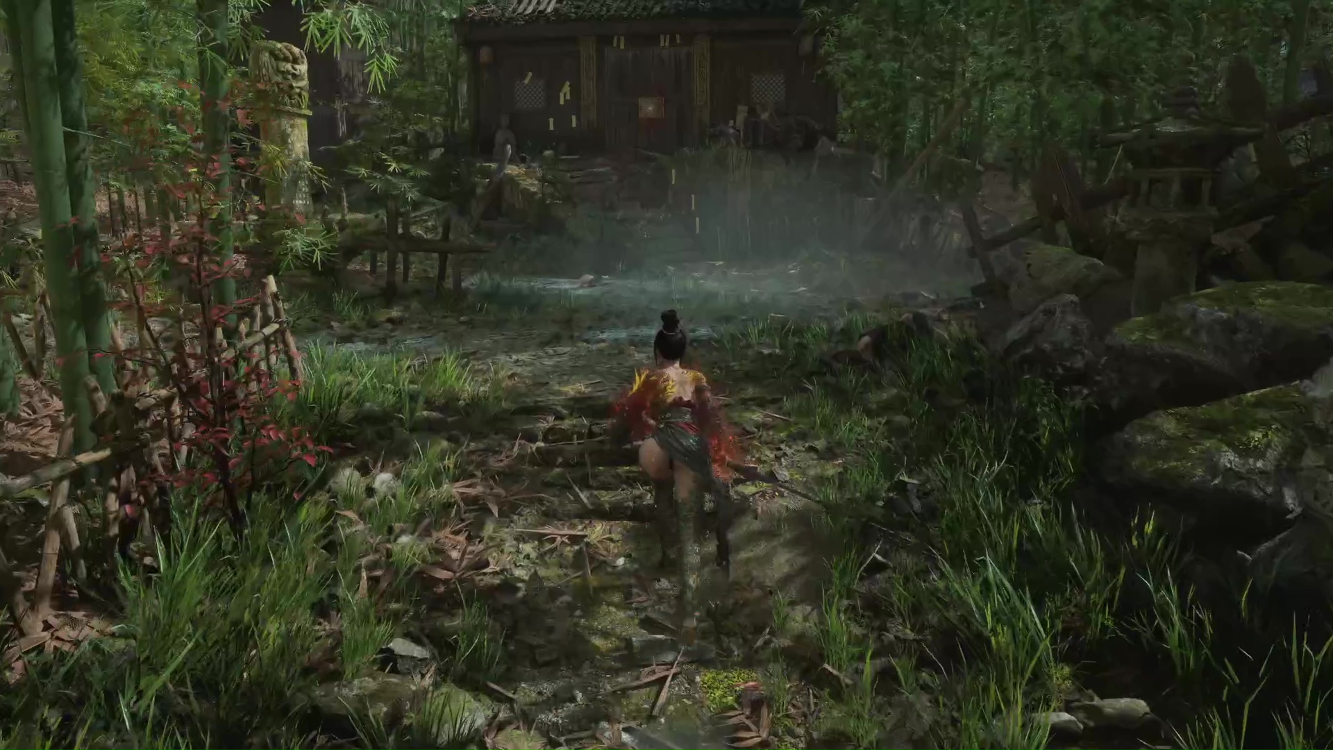 Take the path on the left from this junction to reach the Empyren Greataxe in Wuchang Fallen Feathers.