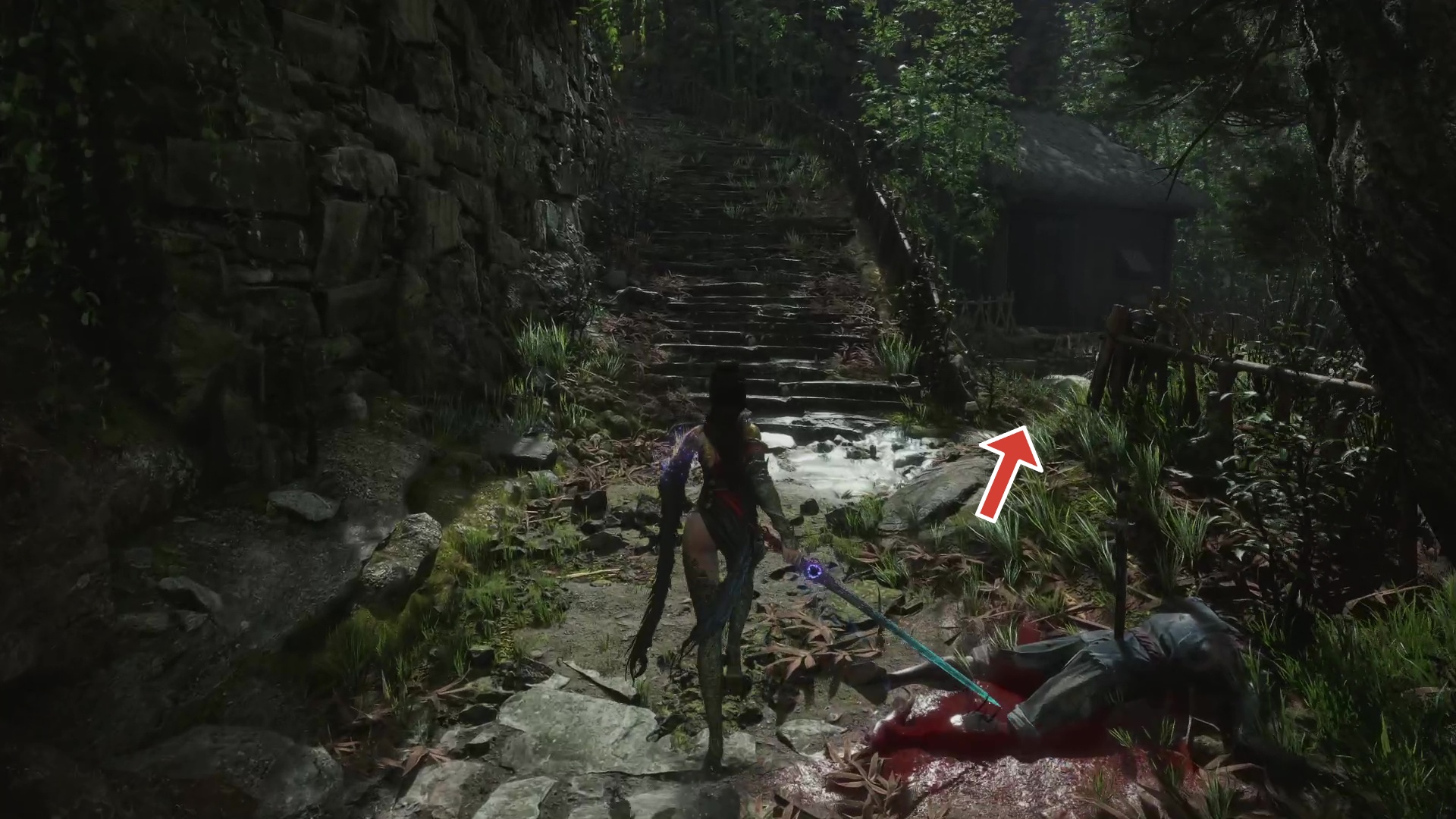 Path to reach the Panda in Wuchang Fallen Feathers (1st stage.)