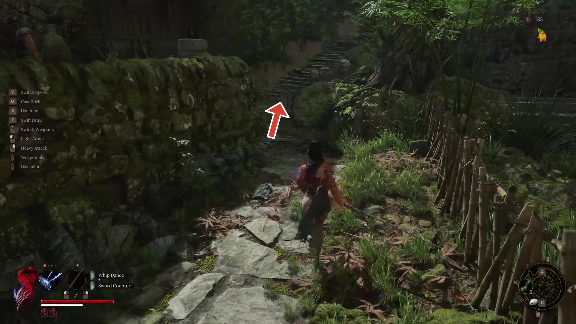 Path to reach the Panda in Wuchang Fallen Feathers (2nd stage.)
