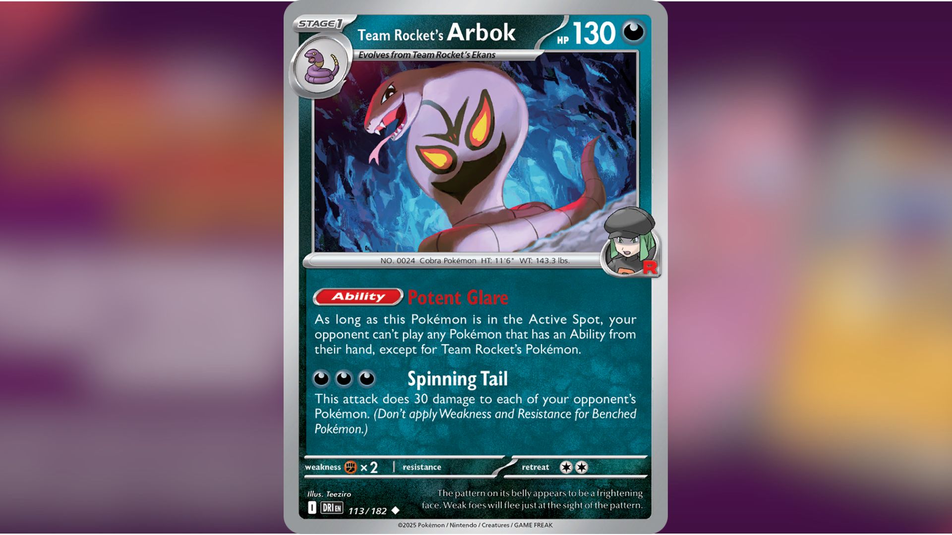 Team Rocket's Arbok (Image via TPC)