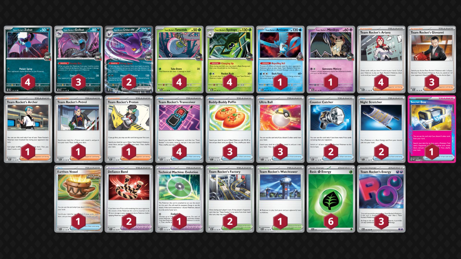Team Rocket's Crobat ex decklist (Image via TPC)