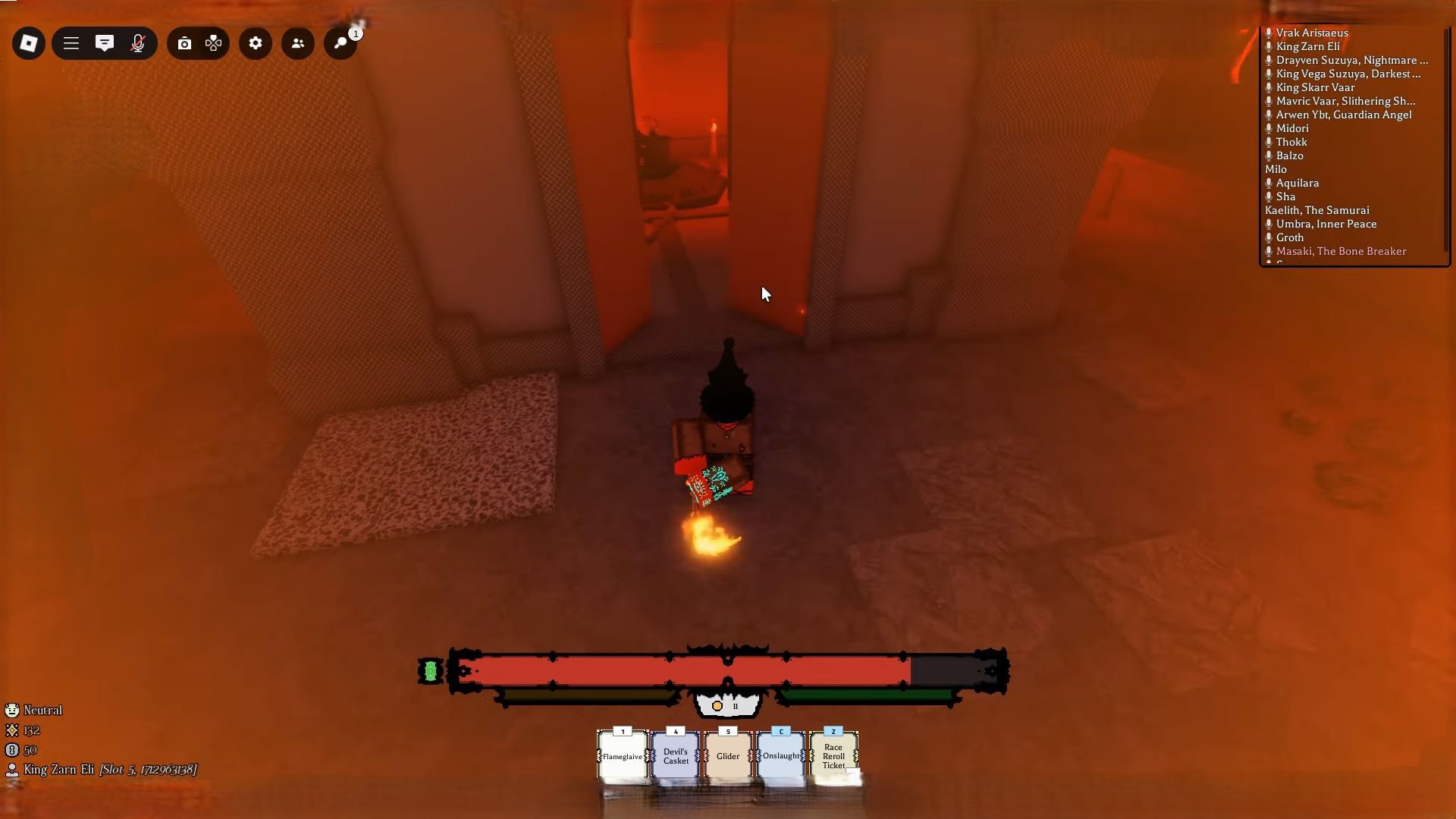The Flame Glaive in Rogueblox (Image via Roblox)