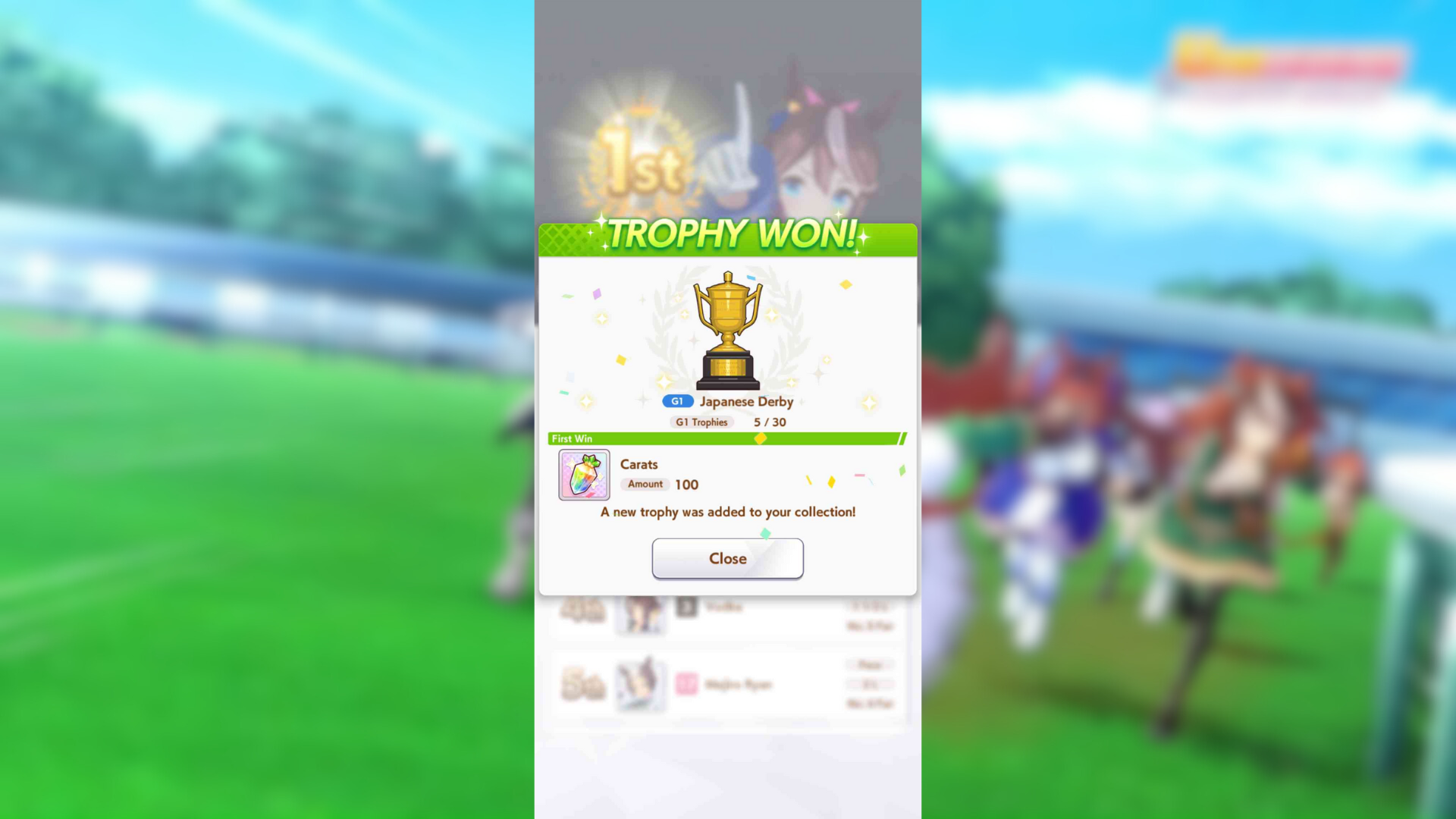 The Japanese Derby Trophy in Umamusume Pretty Derby (Image via Cygames Inc.)
