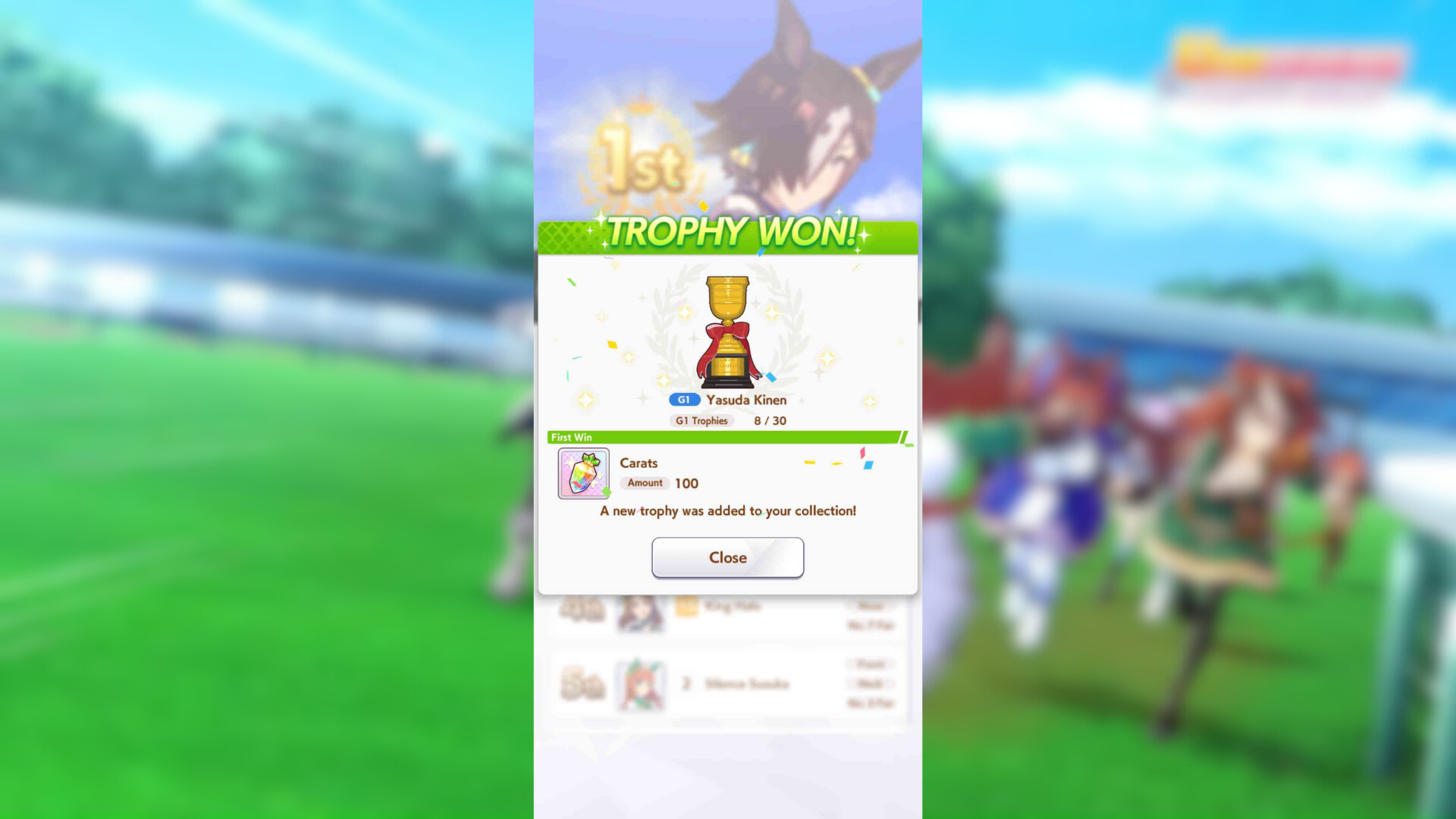 The Yasuda Kinen trophy in Umamusume Pretty Derby (Image via Cygames Inc.)