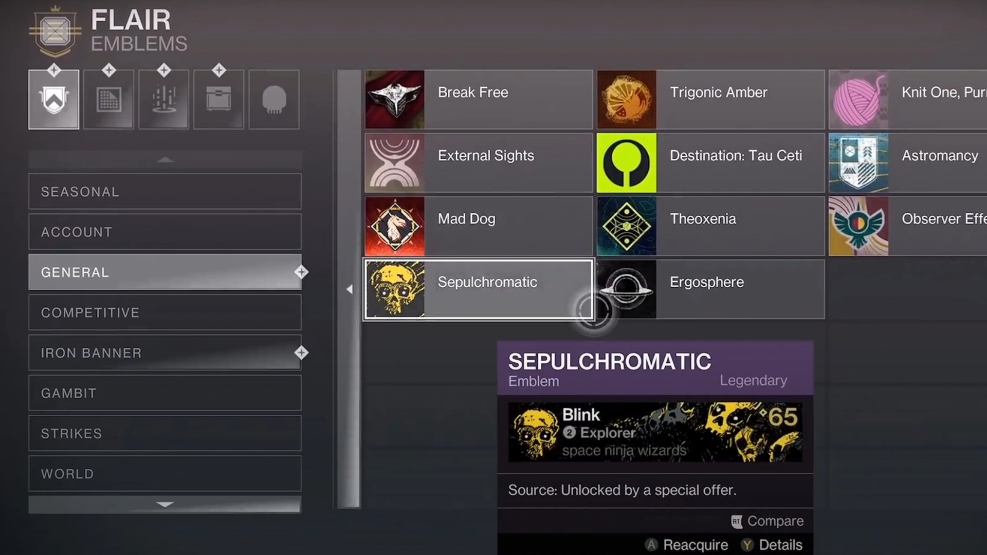 The emblem inside the game's Flair menu