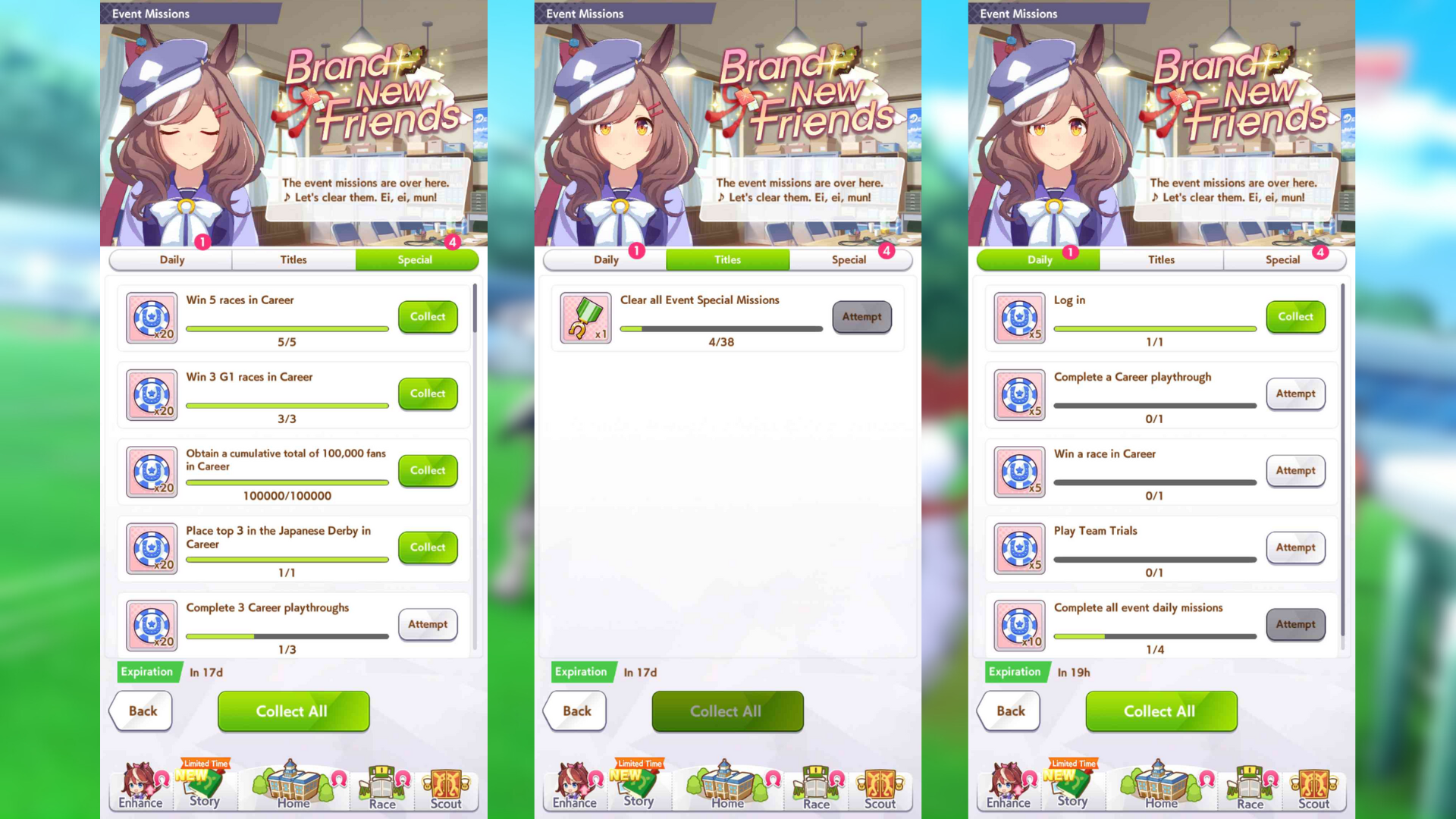 There are various types of missions (Image via Cygames Inc.)