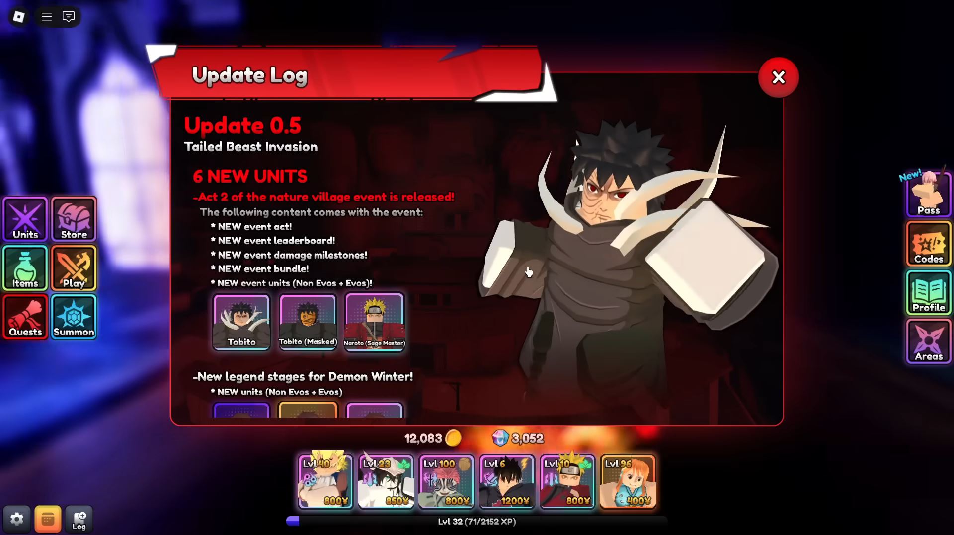 Tobito in Update log (Image via Roblox)