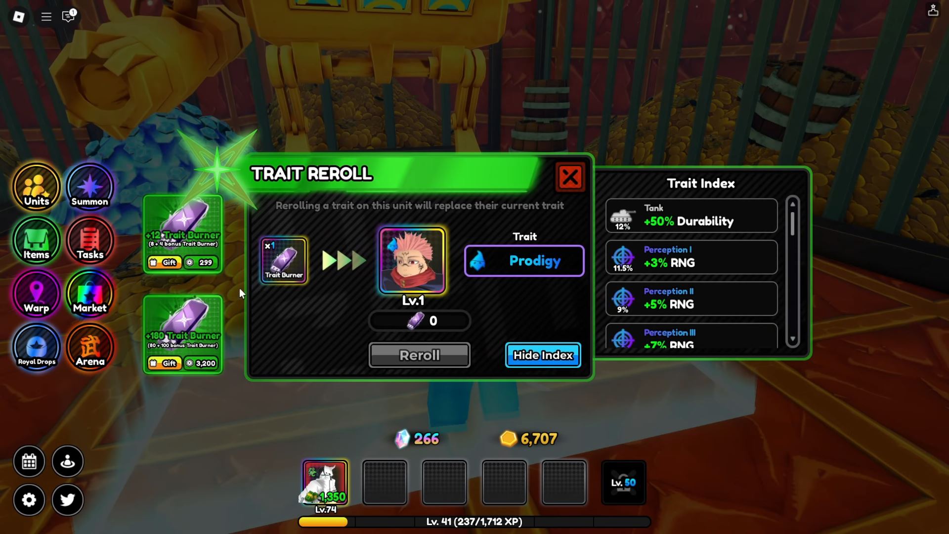 Trait Burner Reroll (Image via Roblox)