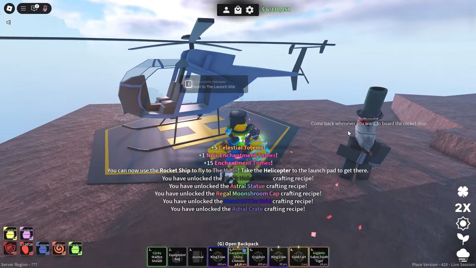 Travel to the launch site (Image via Roblox)