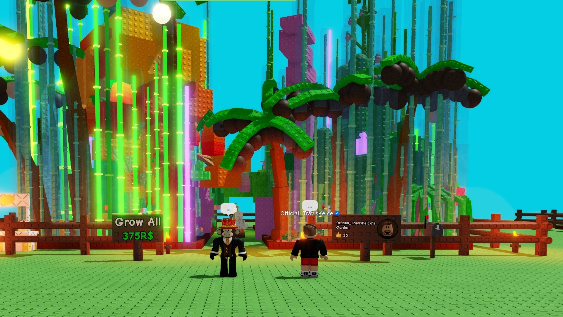 Travis Kelce's Grow a Garden base (Image via @jandelRblx_ X _ Roblos Corporation)