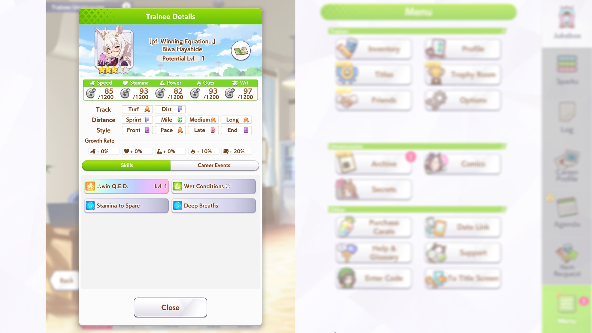Biwa Hayahide stats