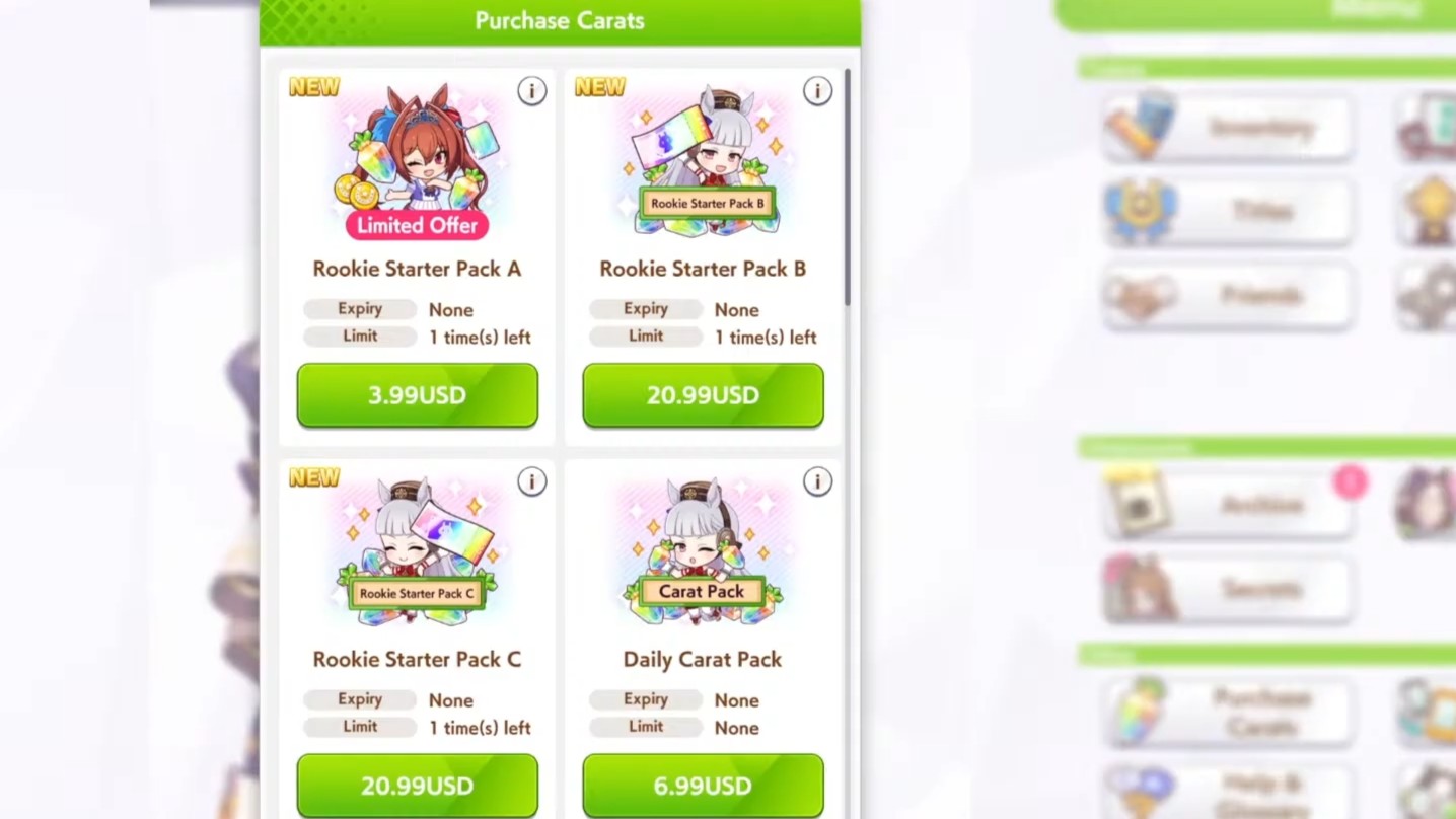 Best Paid Carat Packs