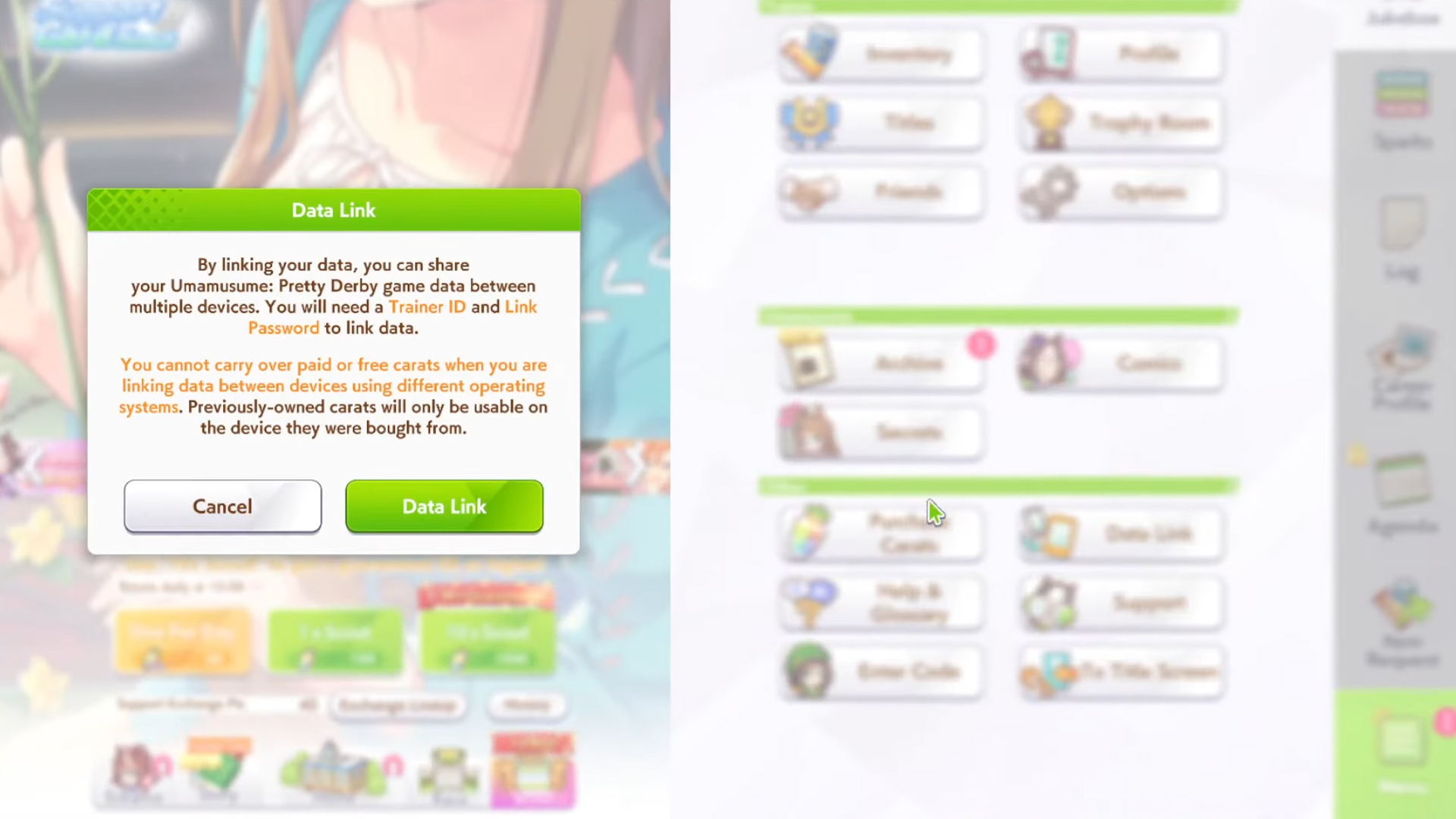 Use your Trainer ID and Link Password to sync your game data