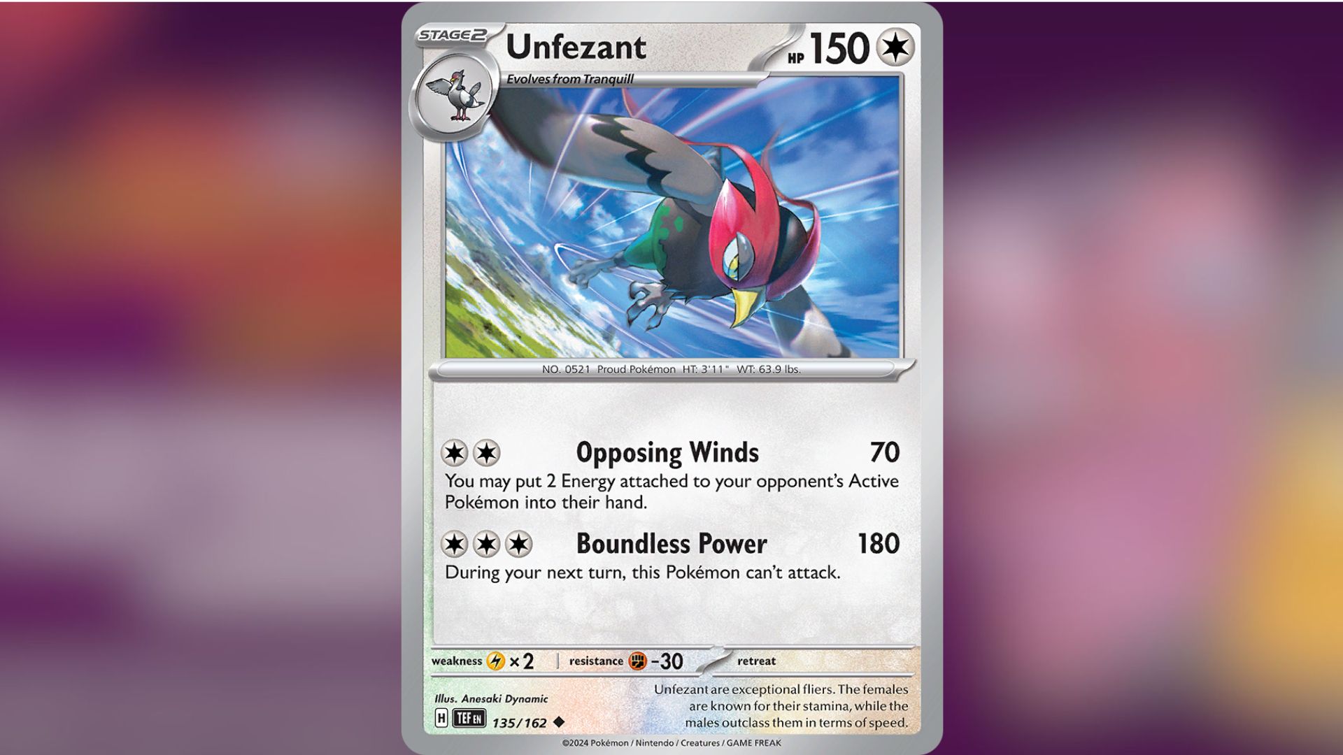 Unfezant from Temporal Forces (Image via TPC)