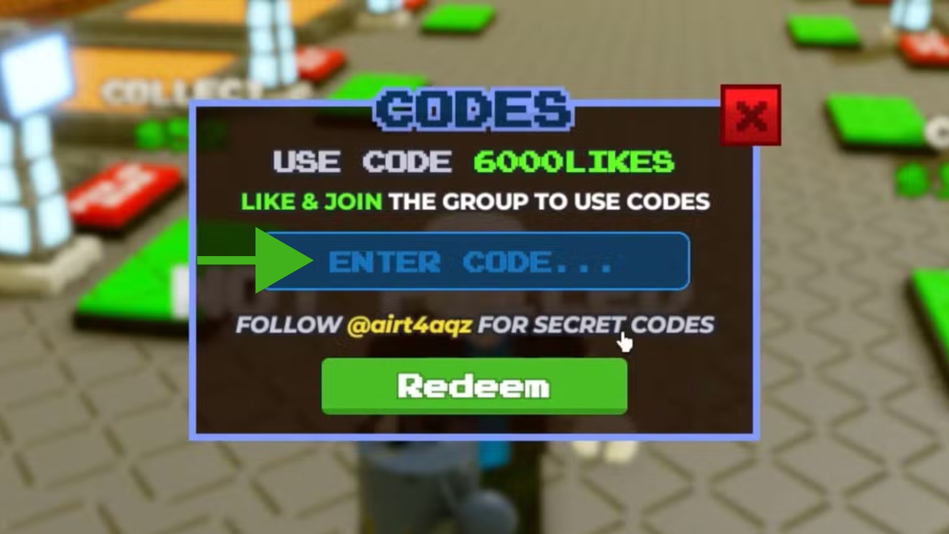 Redeem the codes here (Source: Roblox)