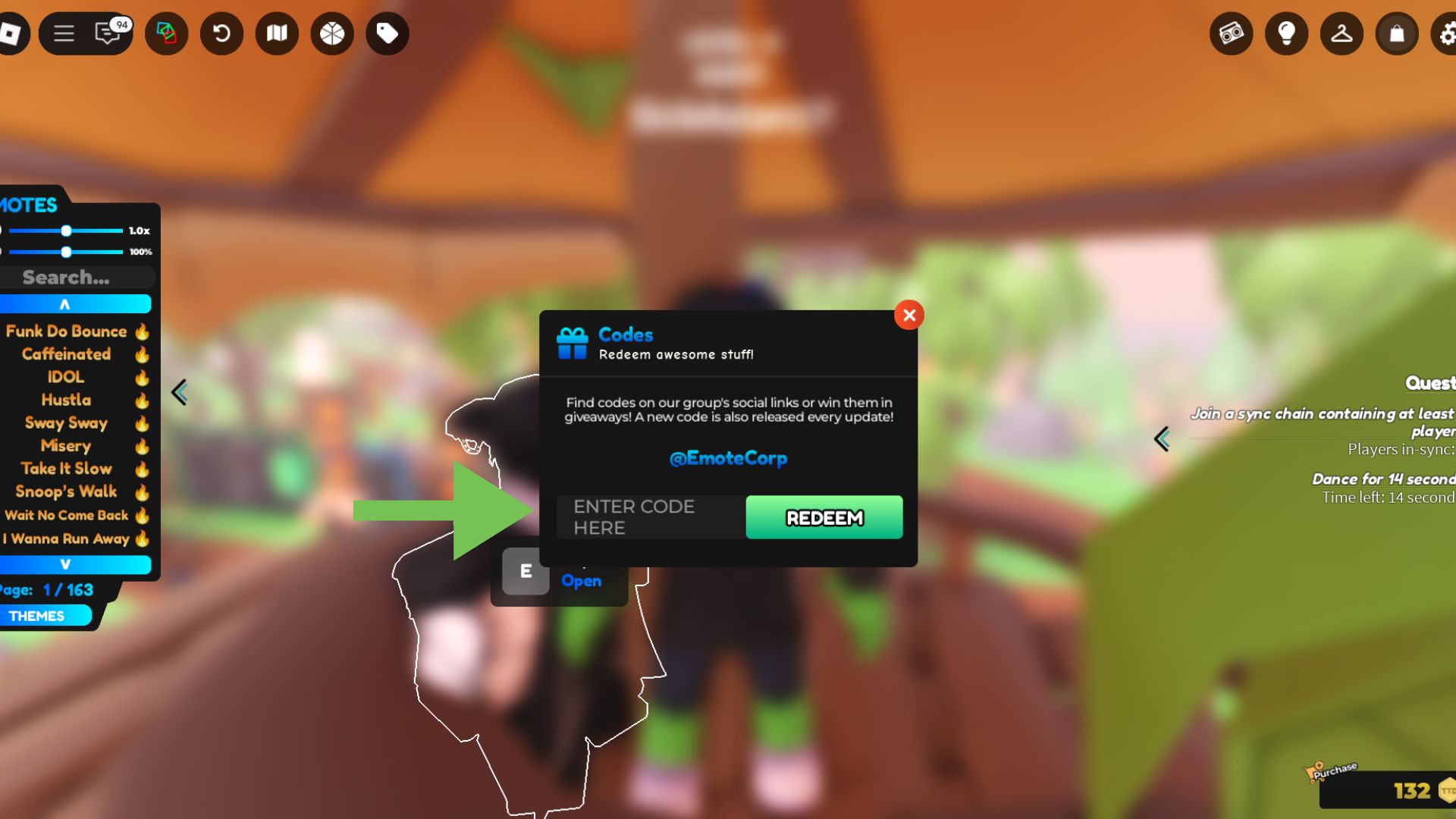 Redeem the codes here (Source: Roblox)