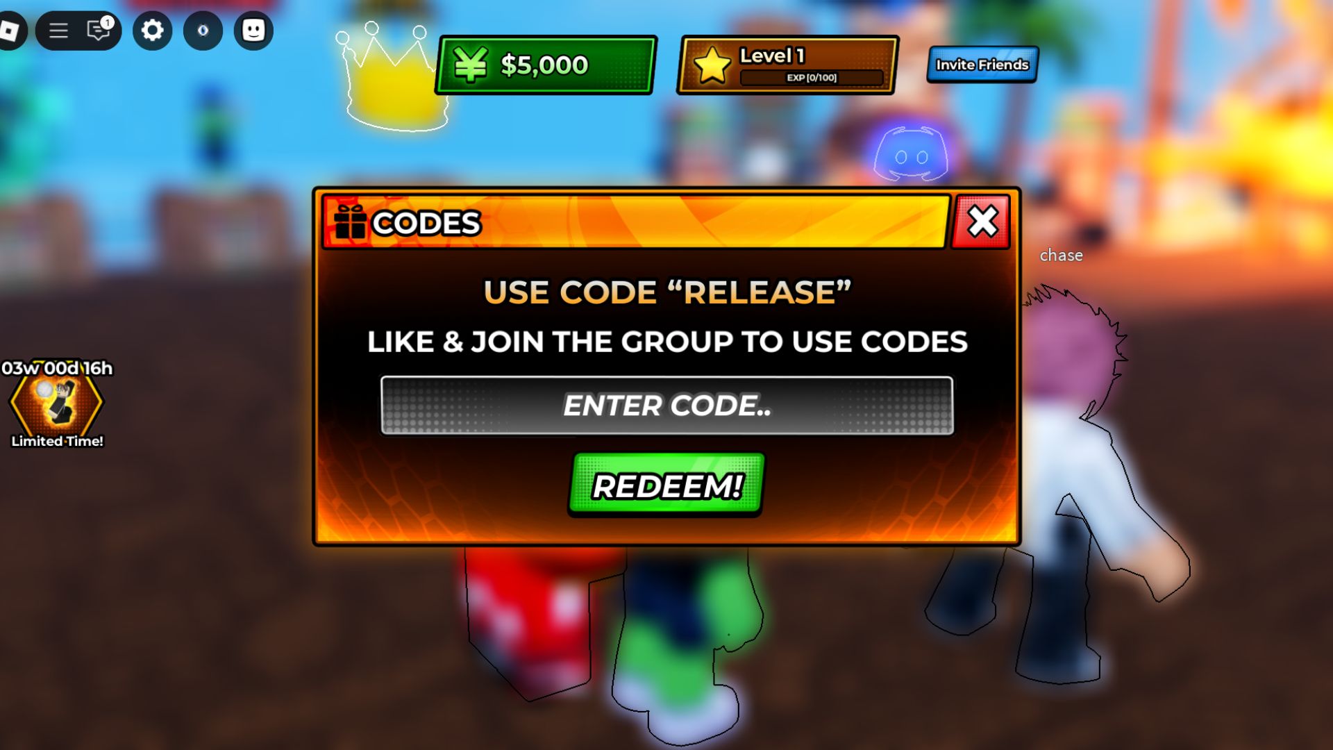 Redeem the codes here (Source: Roblox)