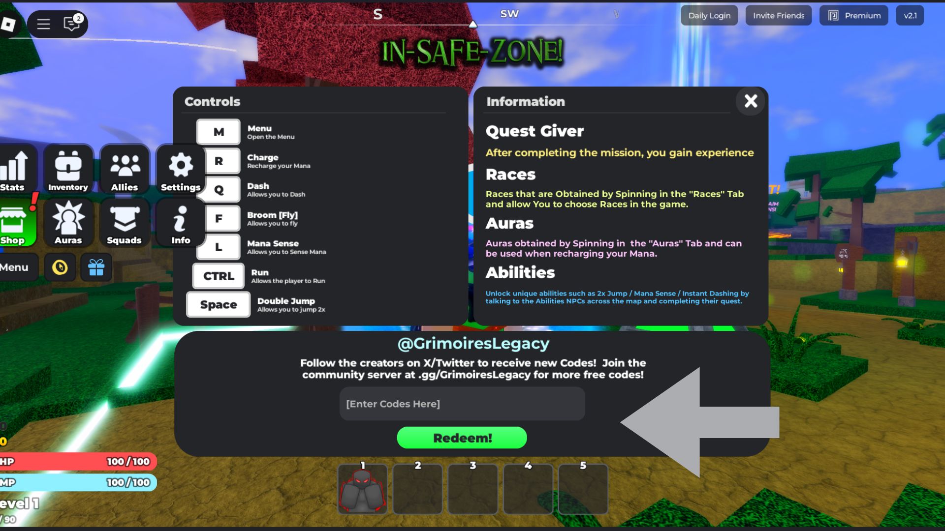 Redeem the codes here (Source: Roblox)