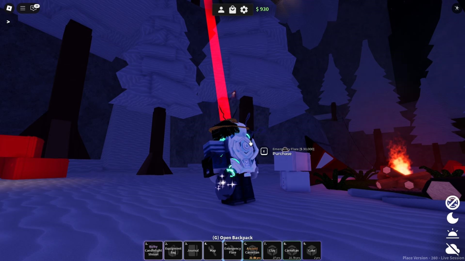 Using Emergency Flare (Image via Roblox)