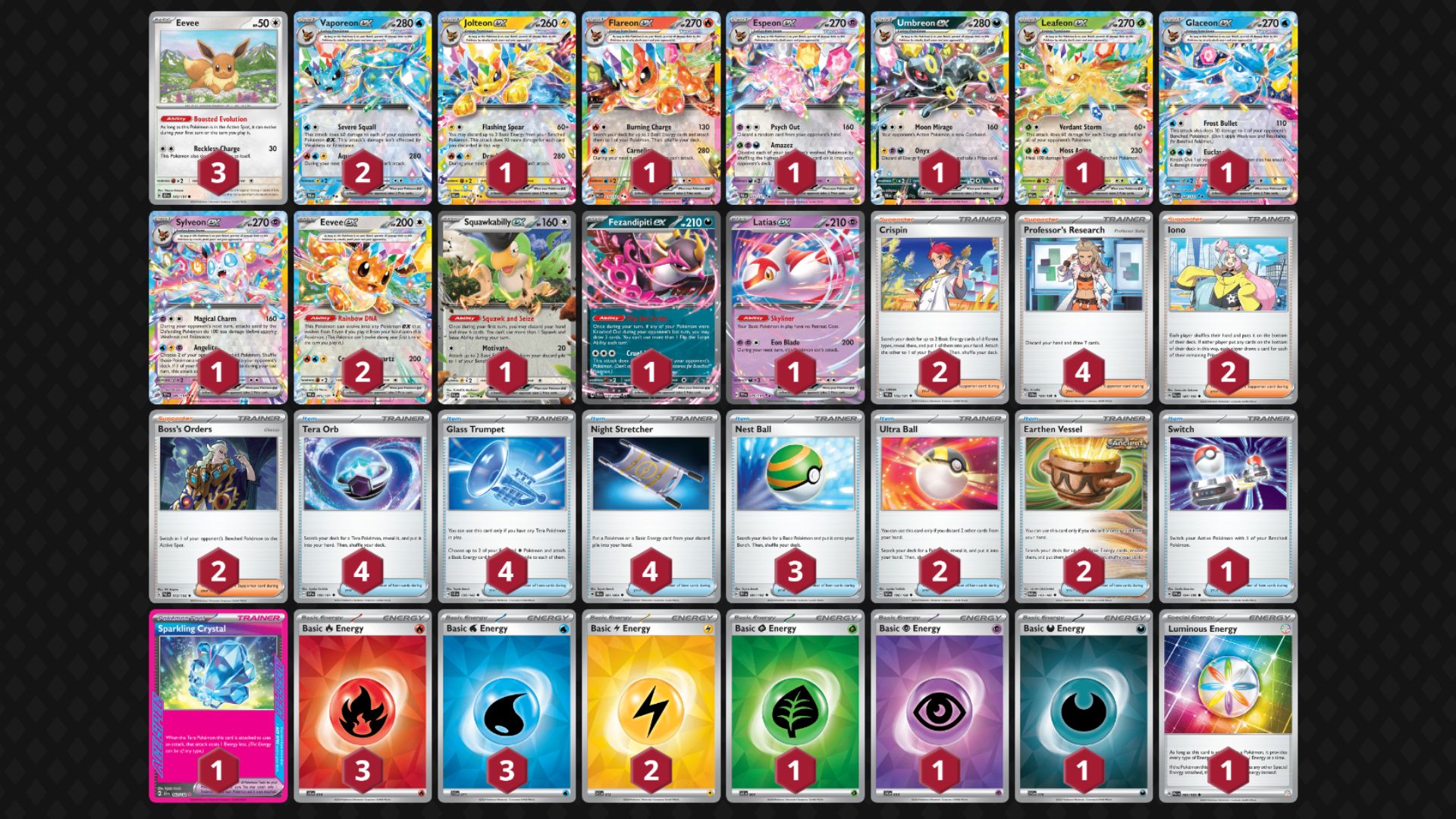 Vaporeon ex decklist (Image via TPC)