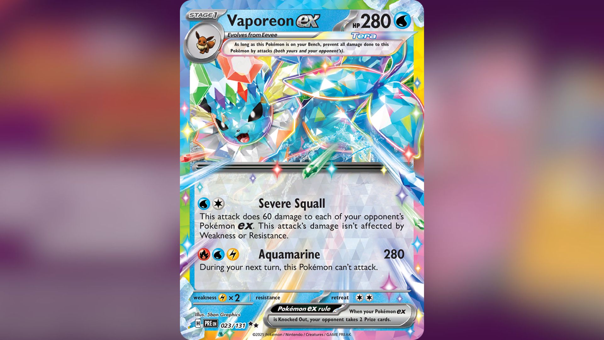 Vaporeon ex (Image via TPC)