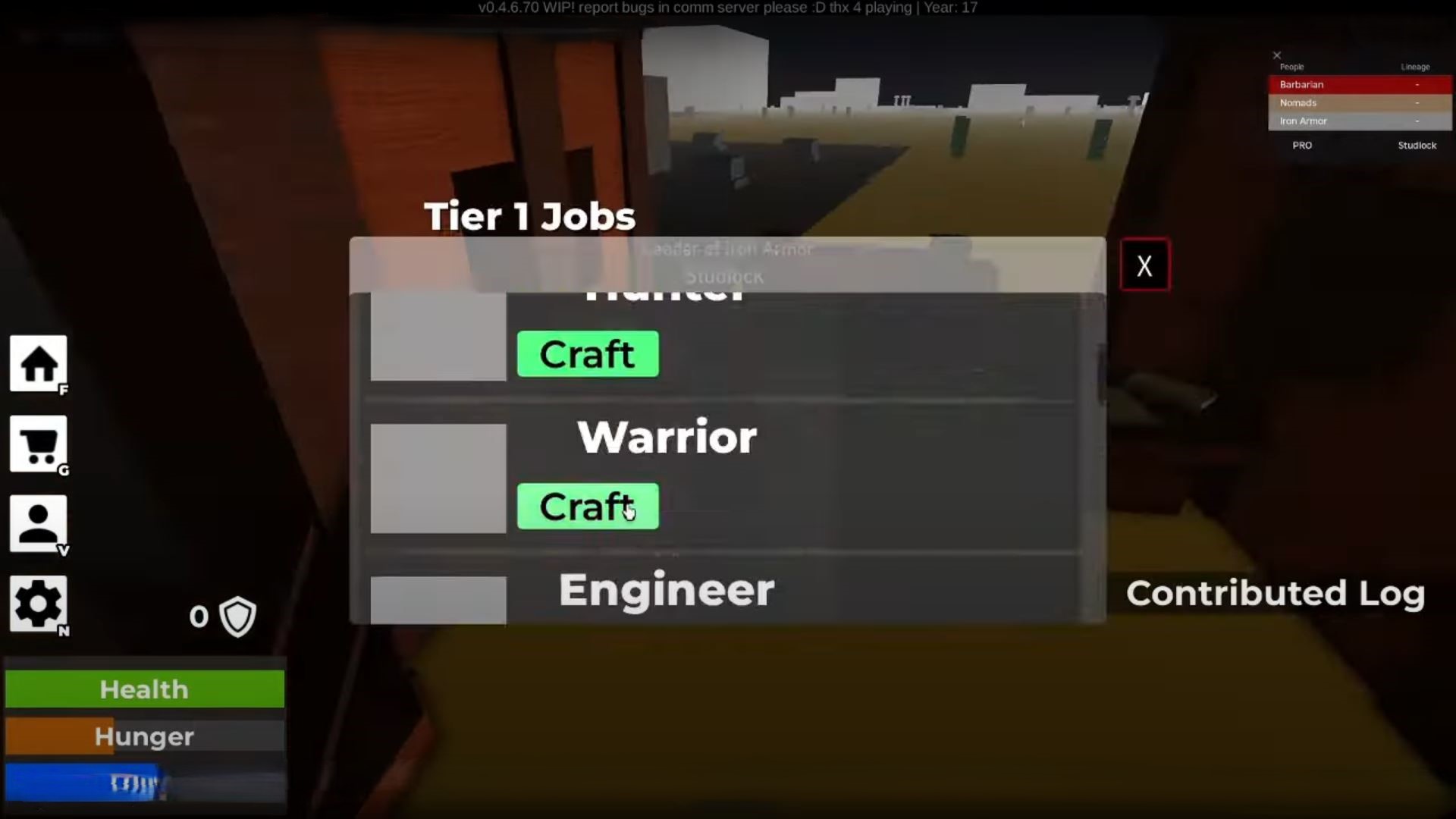 Warrior job (Image via Roblox)