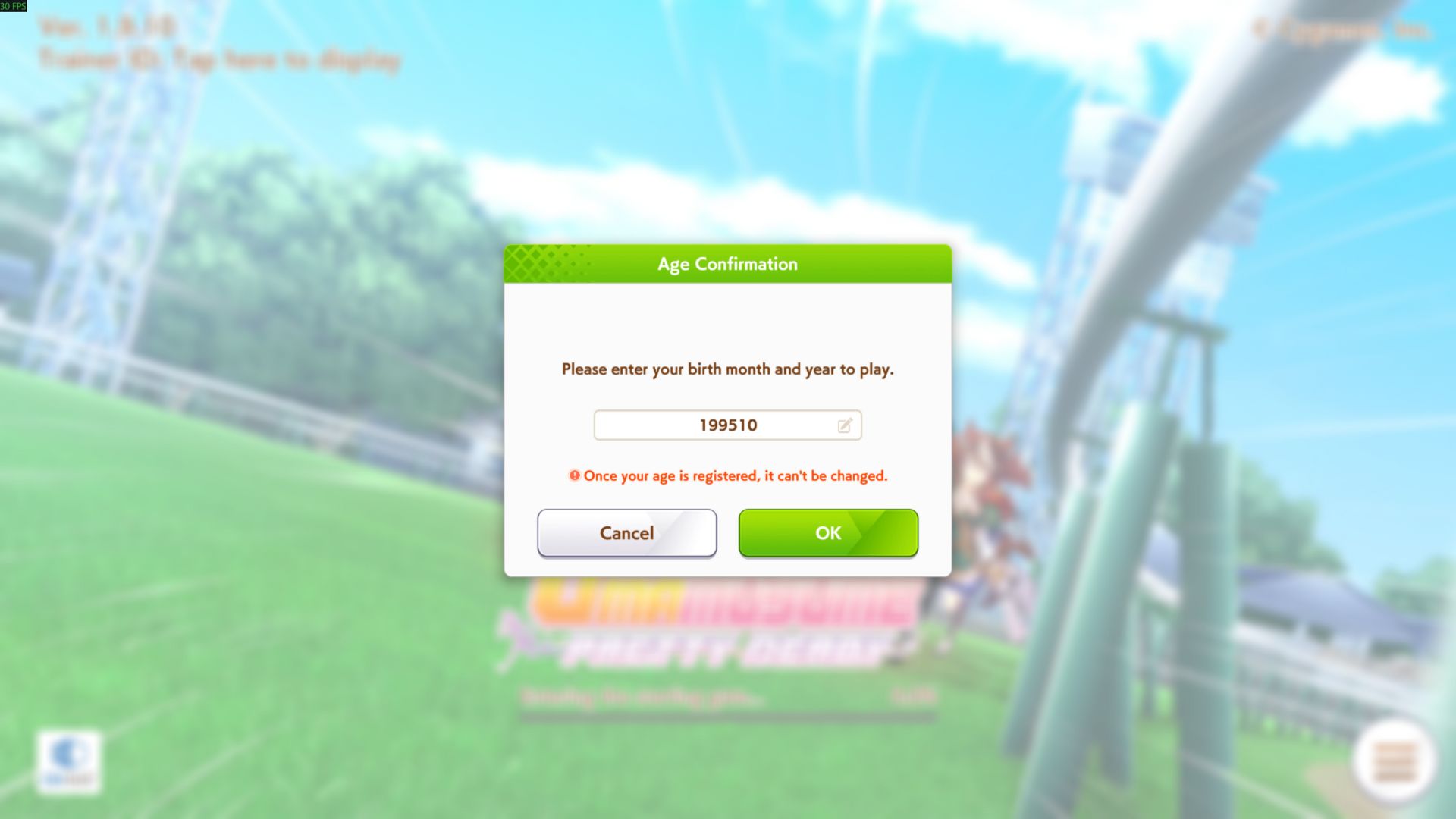 Which Format To Use To Confirm Age in Umamusume Pretty Derby