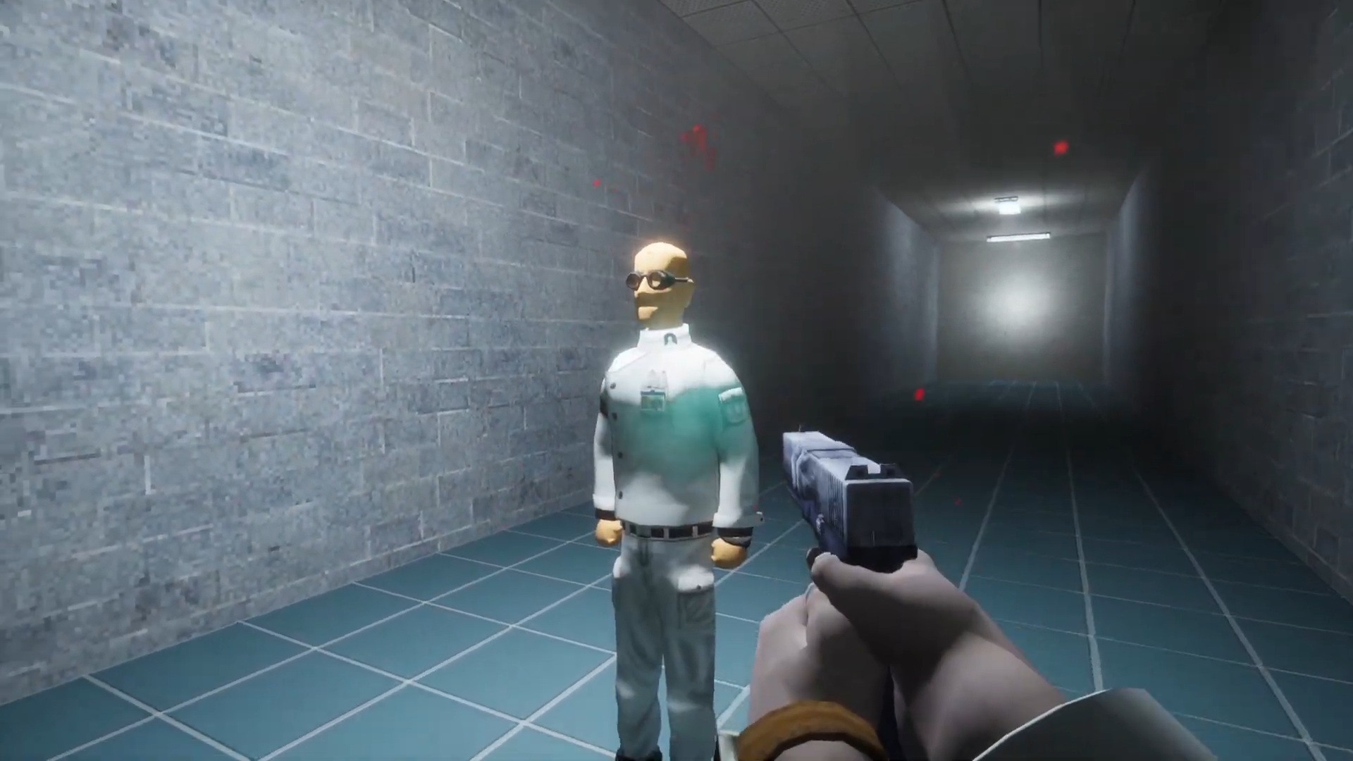 Wielding a Security Pistol in Abiotic Factor. (Source: Deep Field Games)